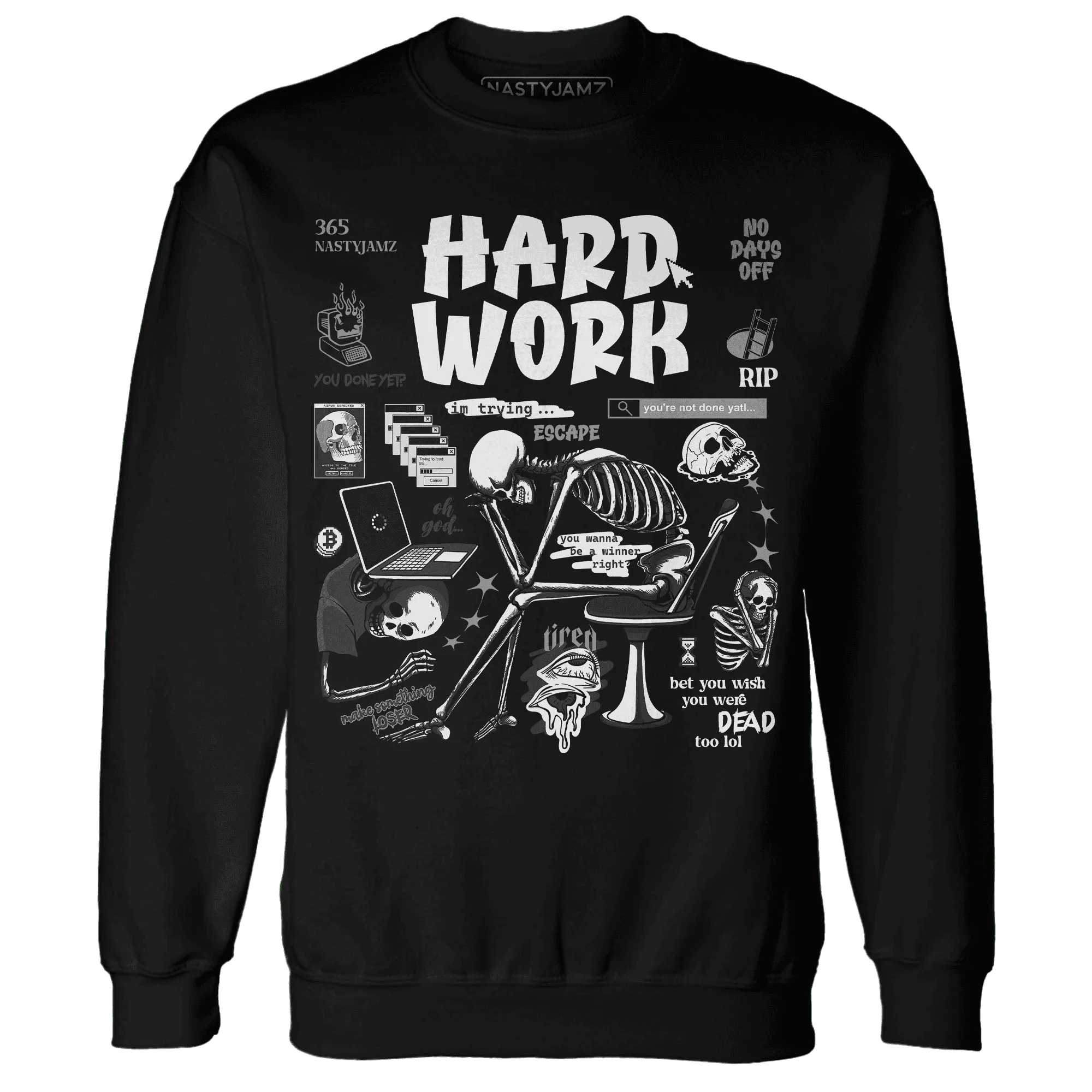 NastyJamz-White-Thunder-4s-Sweatshirt-Match-Hard-Work