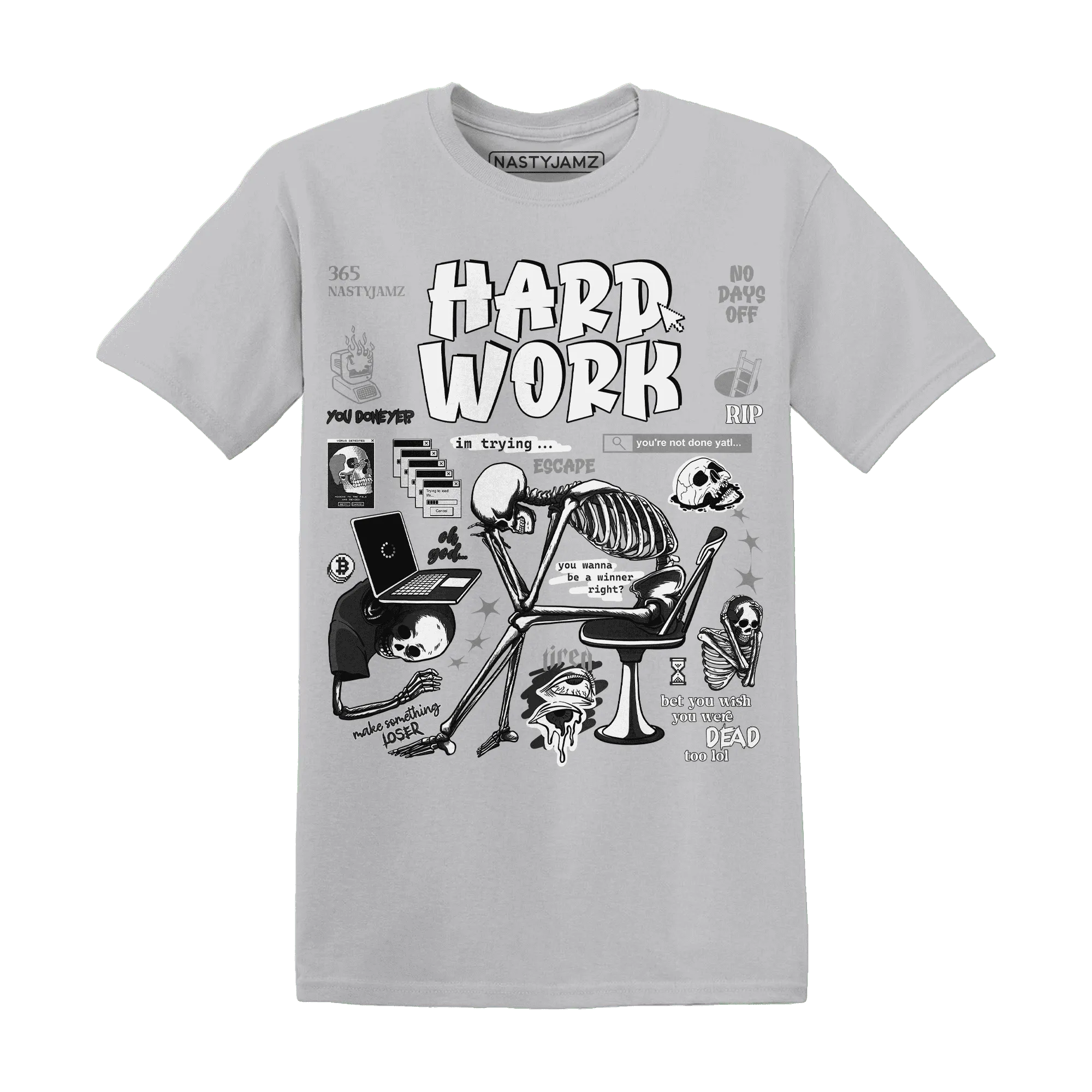 NastyJamz-White-Thunder-4s-T-Shirt-Match-Hard-Work