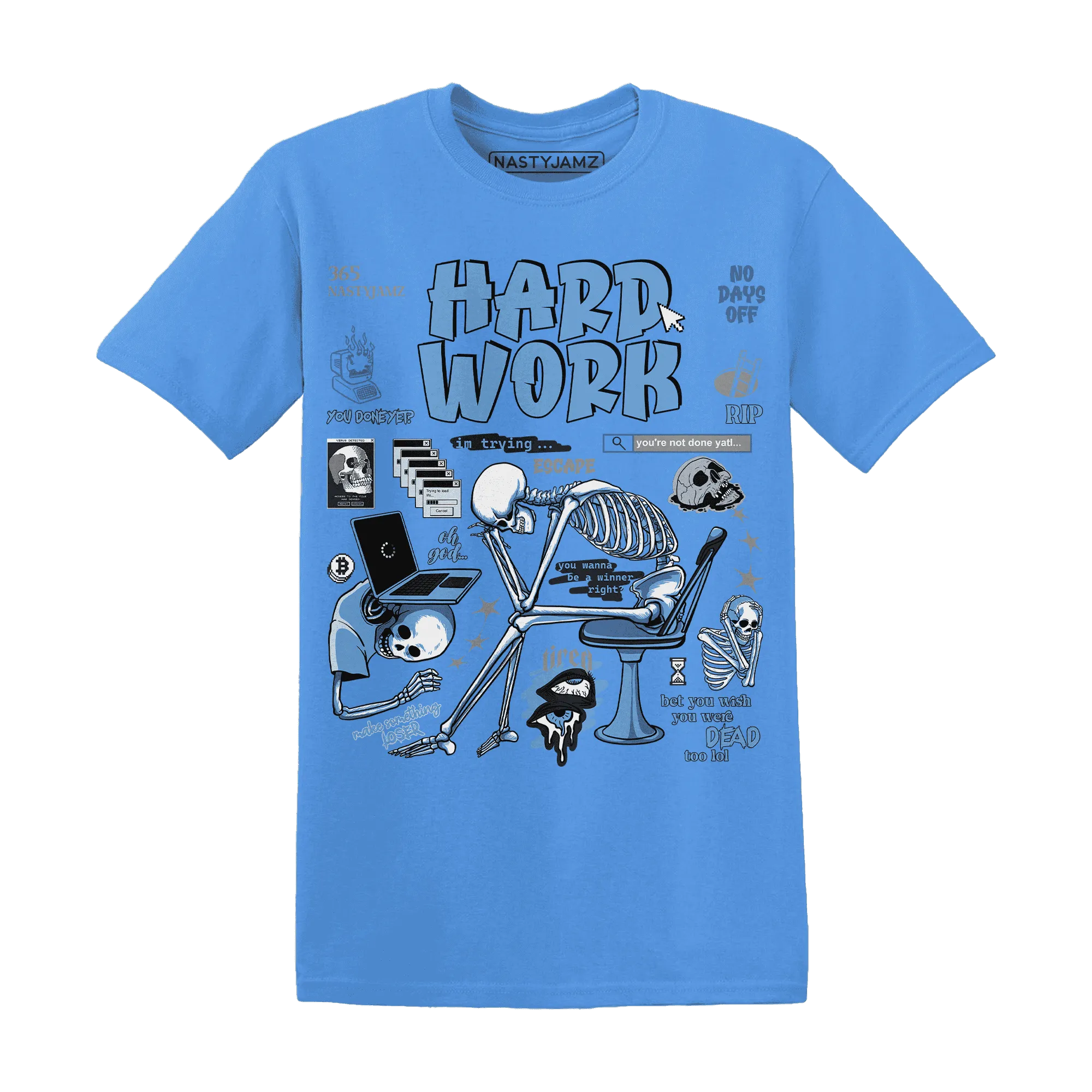 NastyJamz-AM-Plus-Black-Univercitii-Blue-T-Shirt-Match-Hard-Work