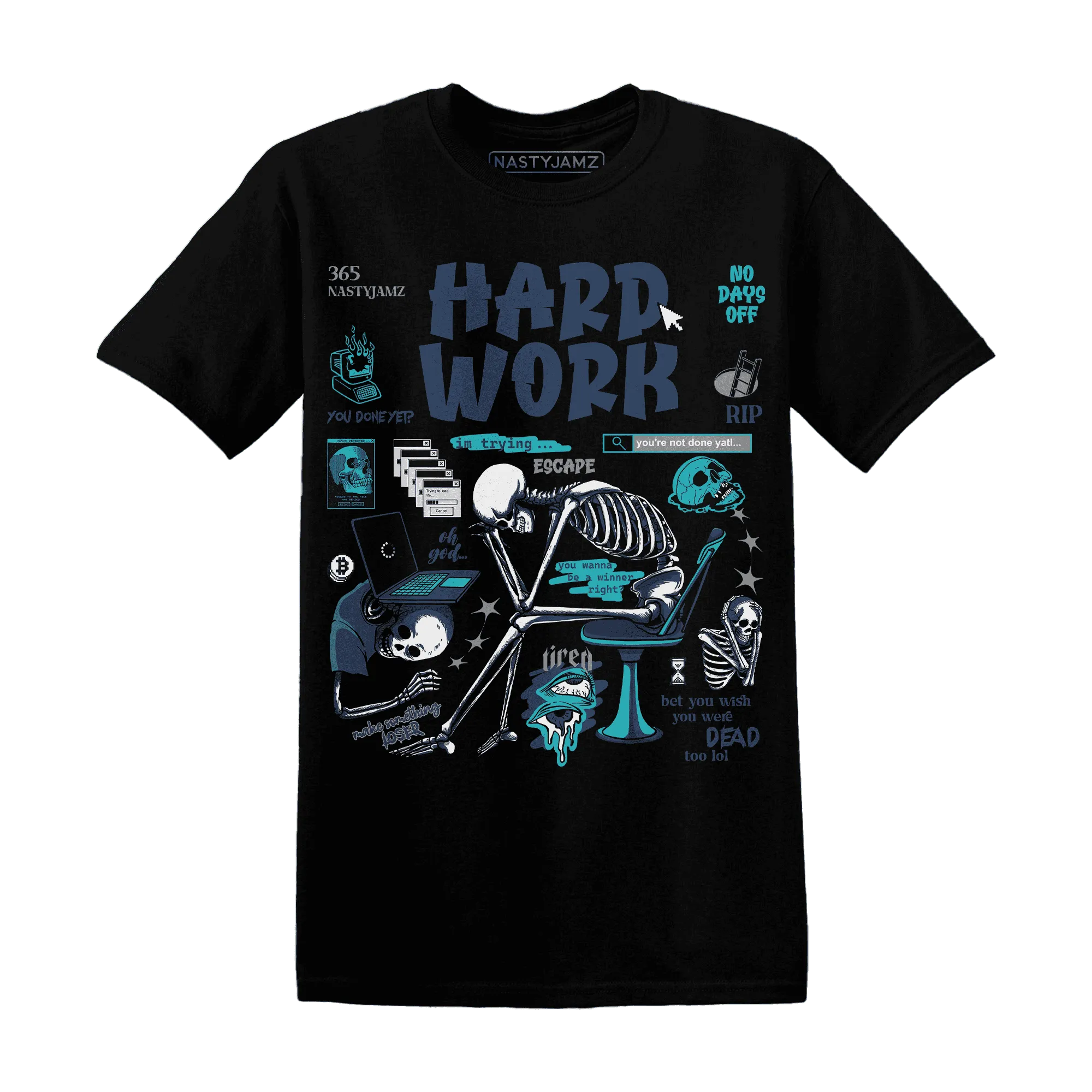 NastyJamz-AM-Plus-Drift-Midnight-Navy-Total-Orange-Dusty-Cactus-T-Shirt-Match-Hard-Work