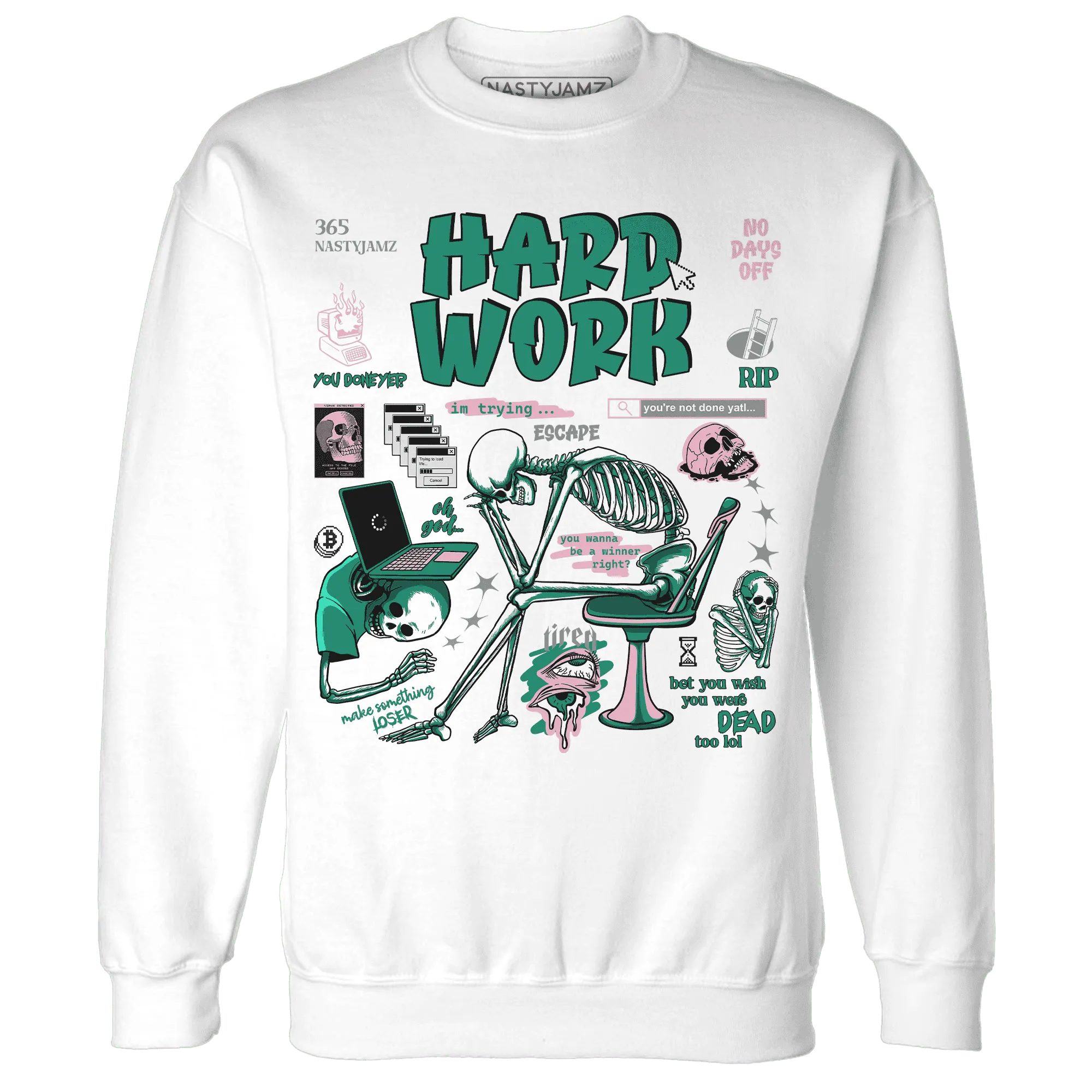 NastyJamz-Dunk-Pink-Malachite-Medium-Soft-Low-Sail-Sweatshirt-Match-Hard-Work