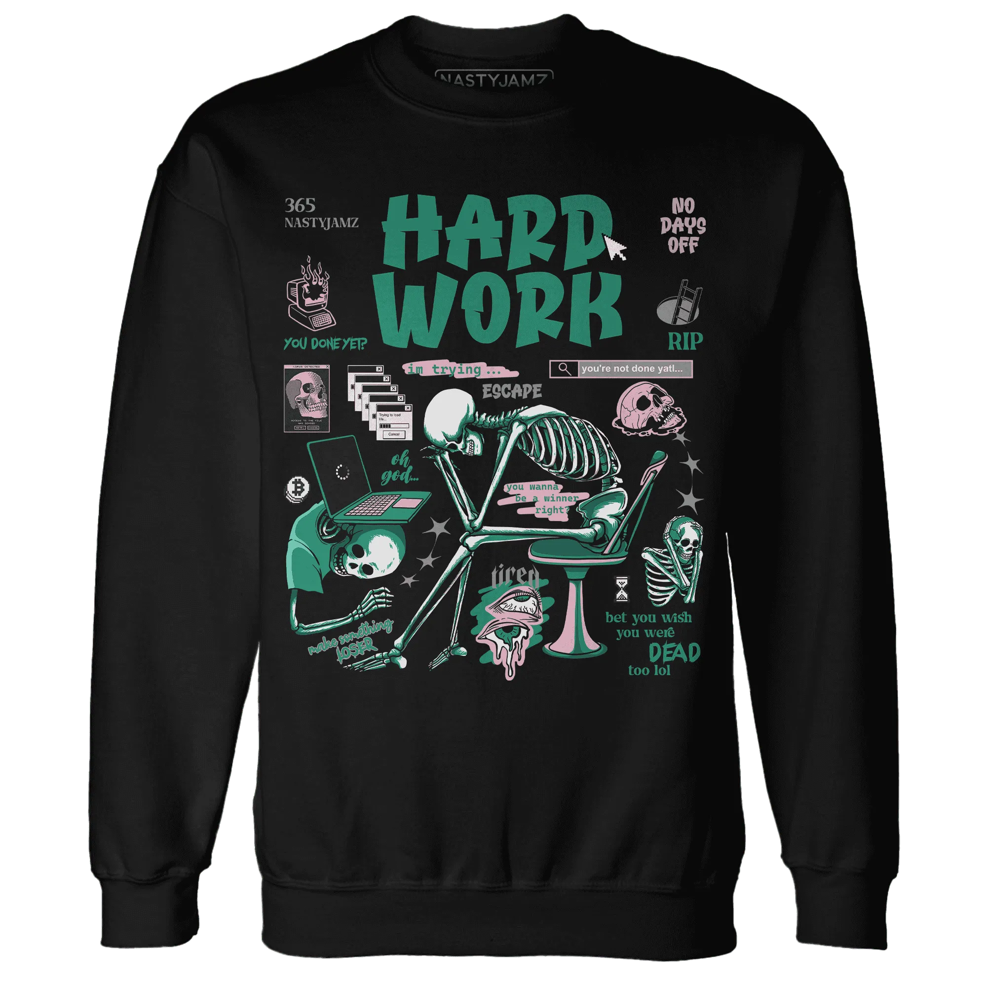 NastyJamz-Dunk-Pink-Malachite-Medium-Soft-Low-Sail-Sweatshirt-Match-Hard-Work