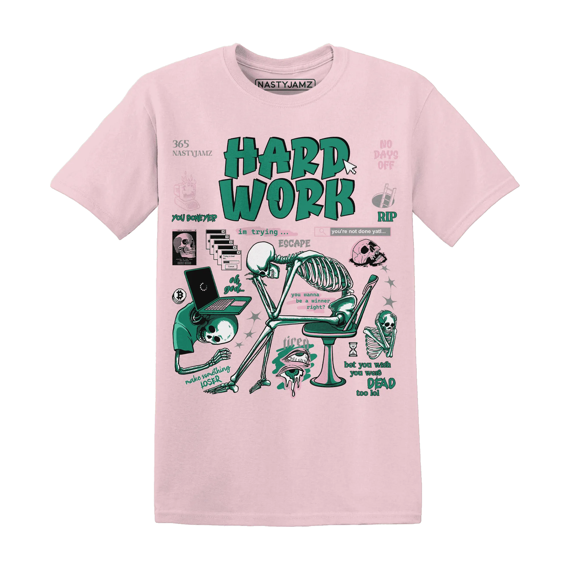 Dunk-Pink-Malachite-Medium-Soft-Low-Sail-NastyJamz-T-Shirt-Match-Hard-Work
