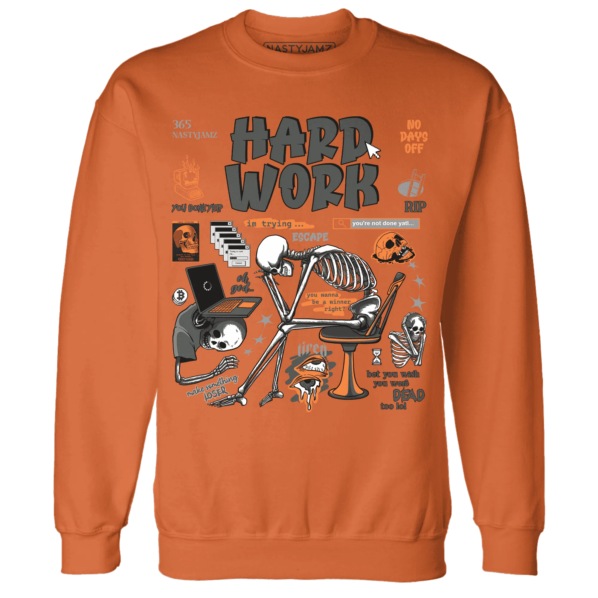 NastyJamz-Fear-Pack-3s-Sweatshirt-Match-Hard-Work