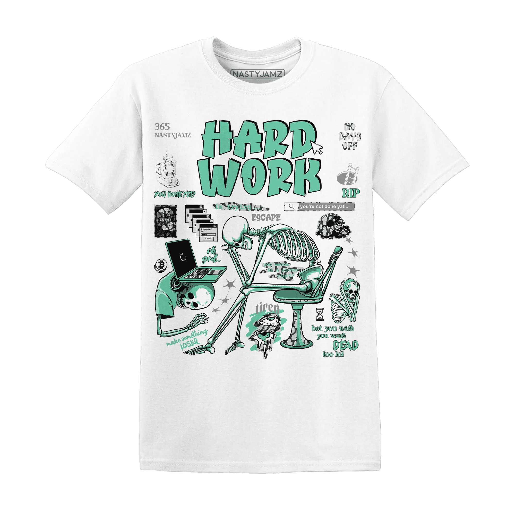 NastyJamz-Green-Glow-3s-T-Shirt-Match-Hard-Work