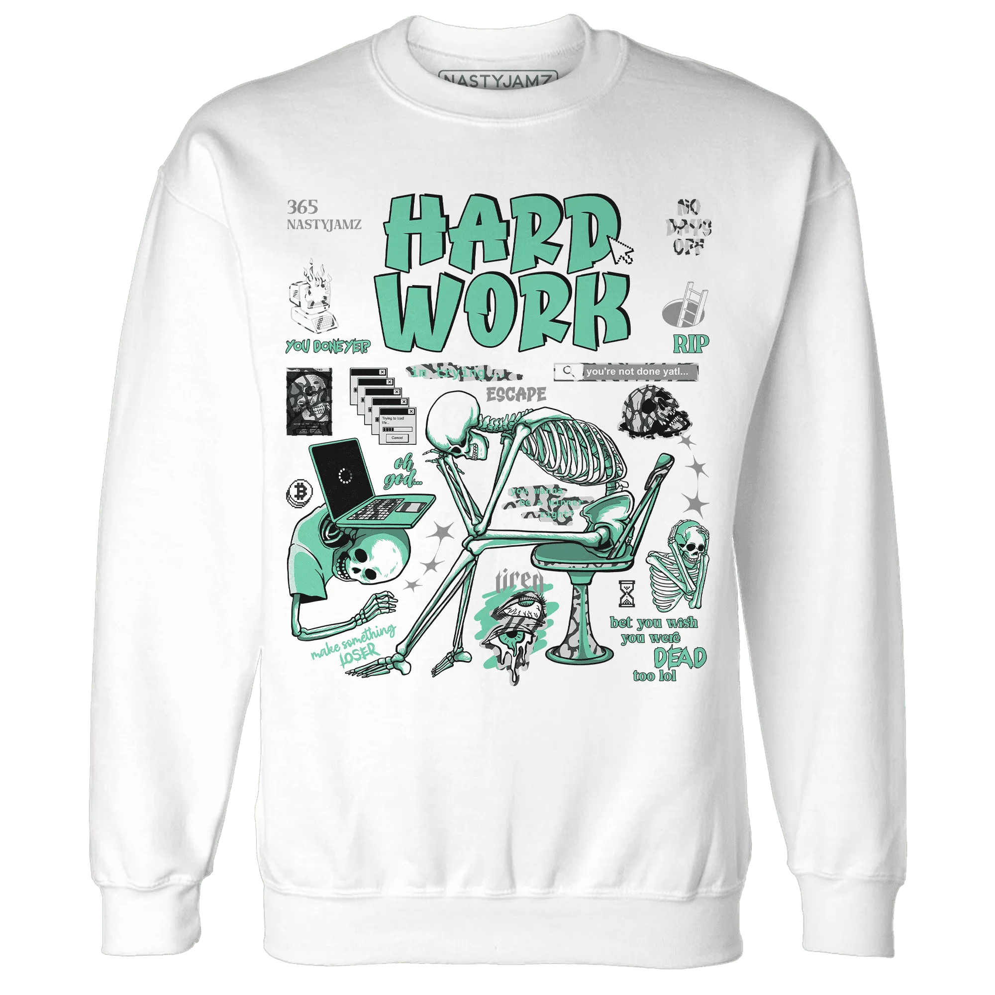 NastyJamz-Green-Glow-3s-Sweatshirt-Match-Hard-Work