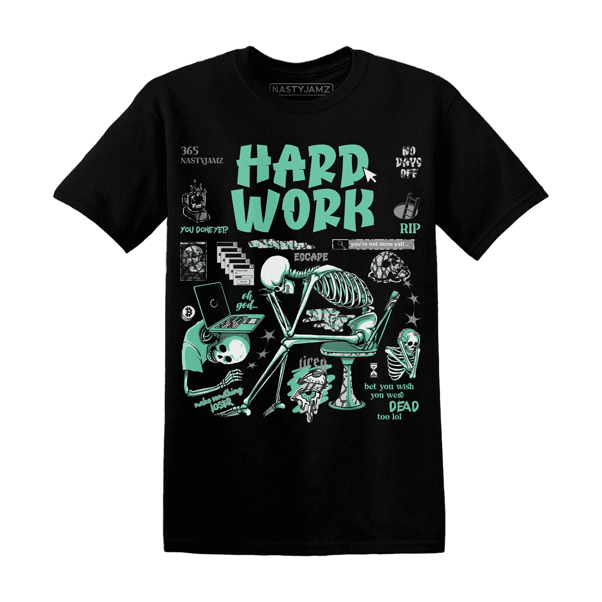NastyJamz-Green-Glow-3s-T-Shirt-Match-Hard-Work