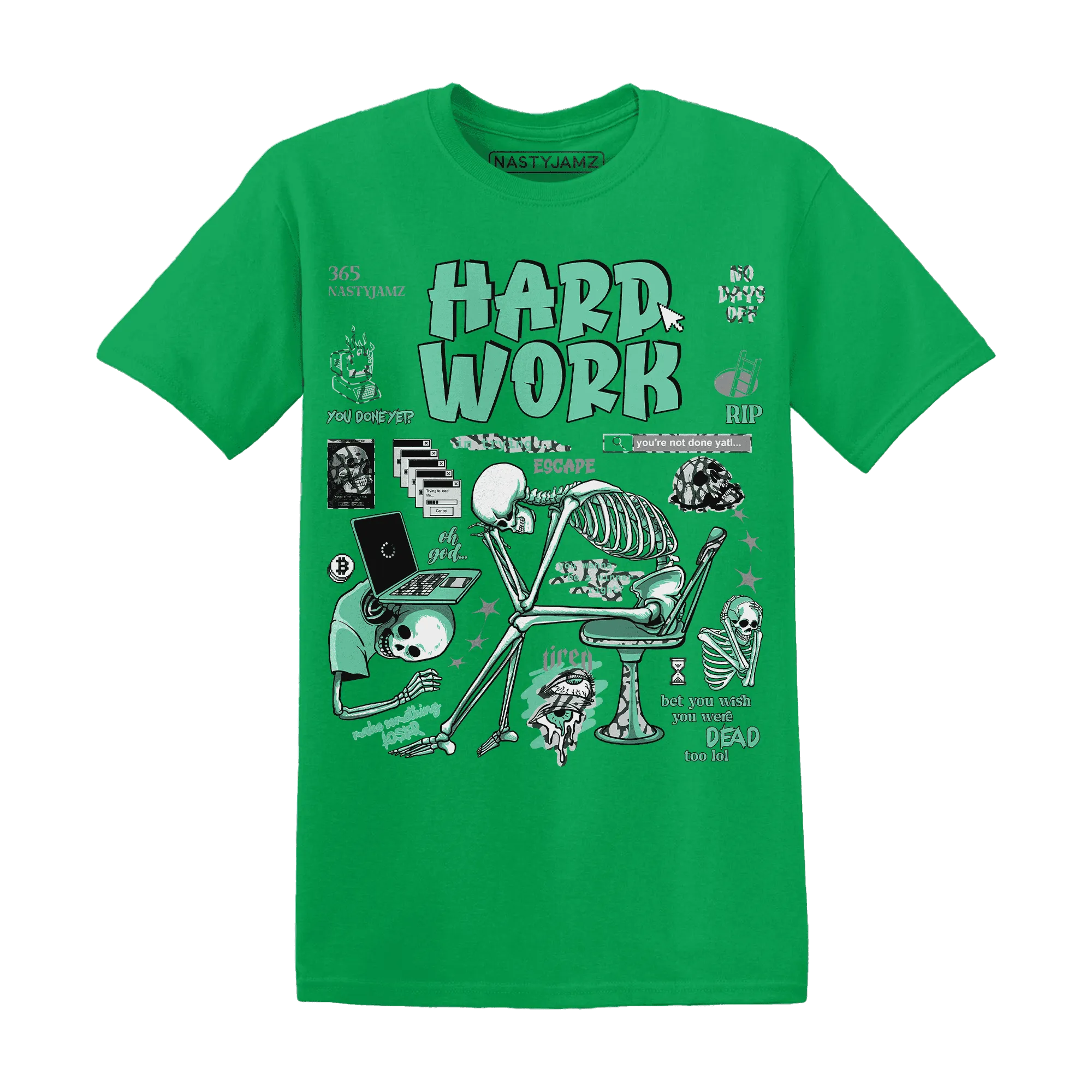 NastyJamz-Green-Glow-3s-T-Shirt-Match-Hard-Work