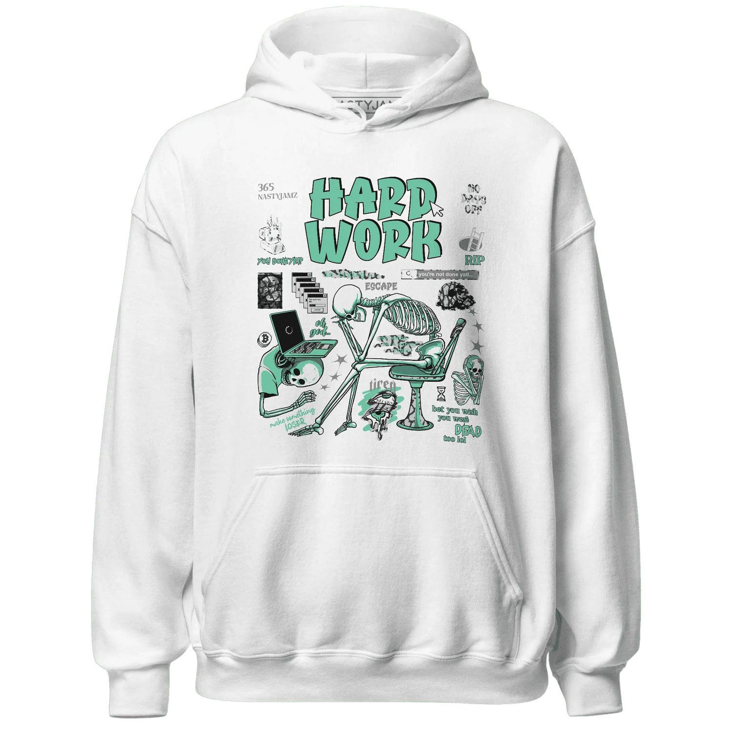 NastyJamz-Green-Glow-3s-Hoodie-Match-Hard-Work