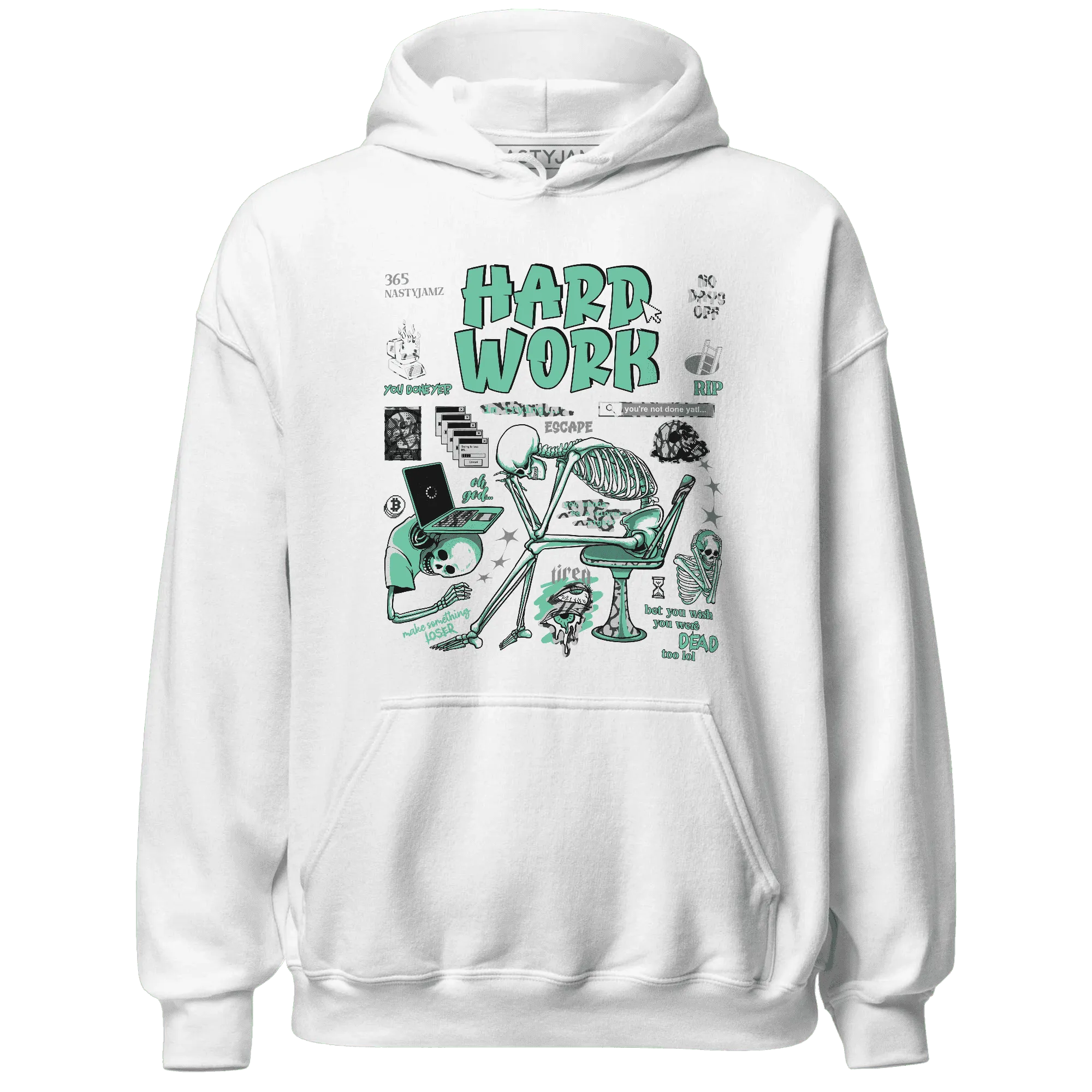 NastyJamz-Green-Glow-3s-Hoodie-Match-Hard-Work