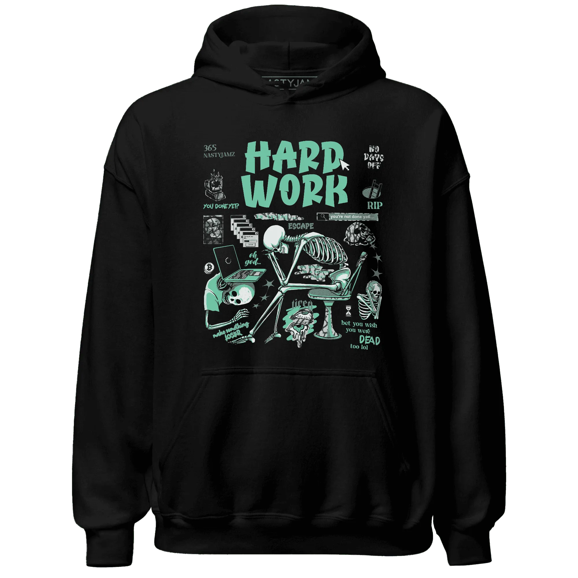 NastyJamz-Green-Glow-3s-Hoodie-Match-Hard-Work