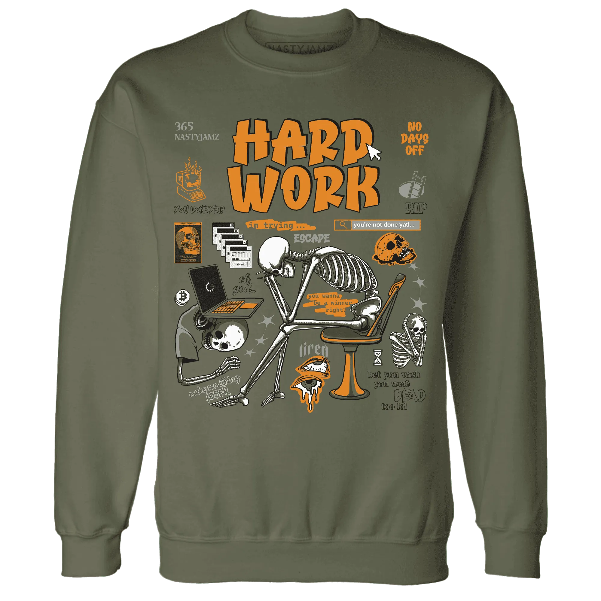 Olive-5s-NastyJamz-Sweatshirt-Match-Hard-Work