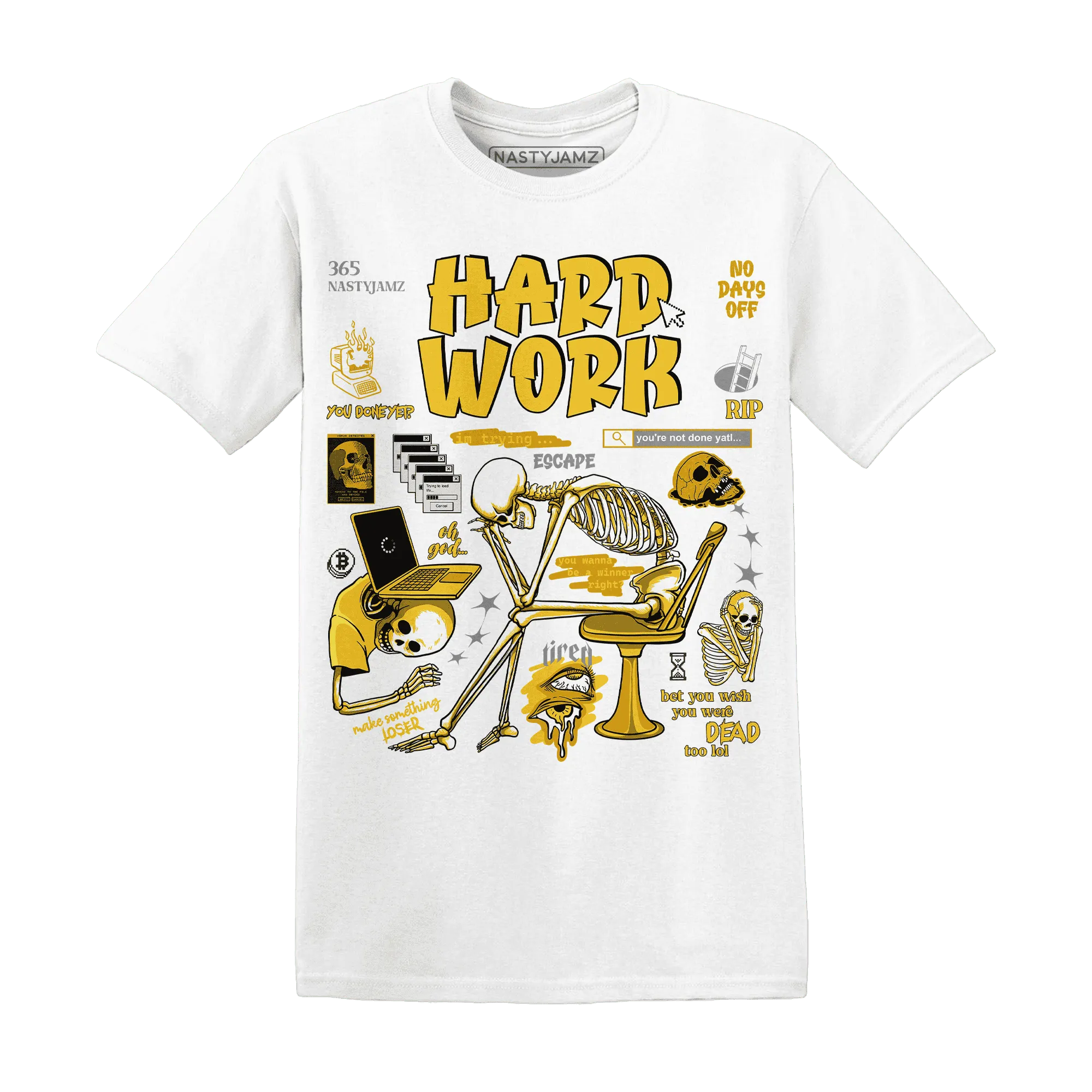NastyJamz-Yellow-Ochre-6s-T-Shirt-Match-Hard-Work