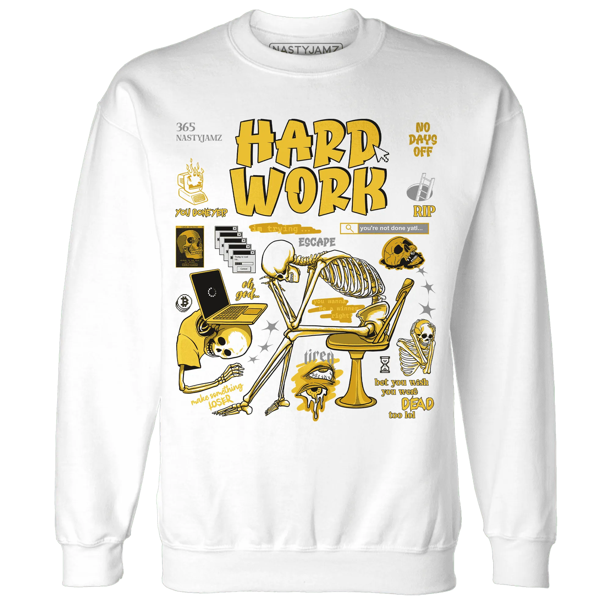 NastyJamz-Yellow-Ochre-6s-Sweatshirt-Match-Hard-Work