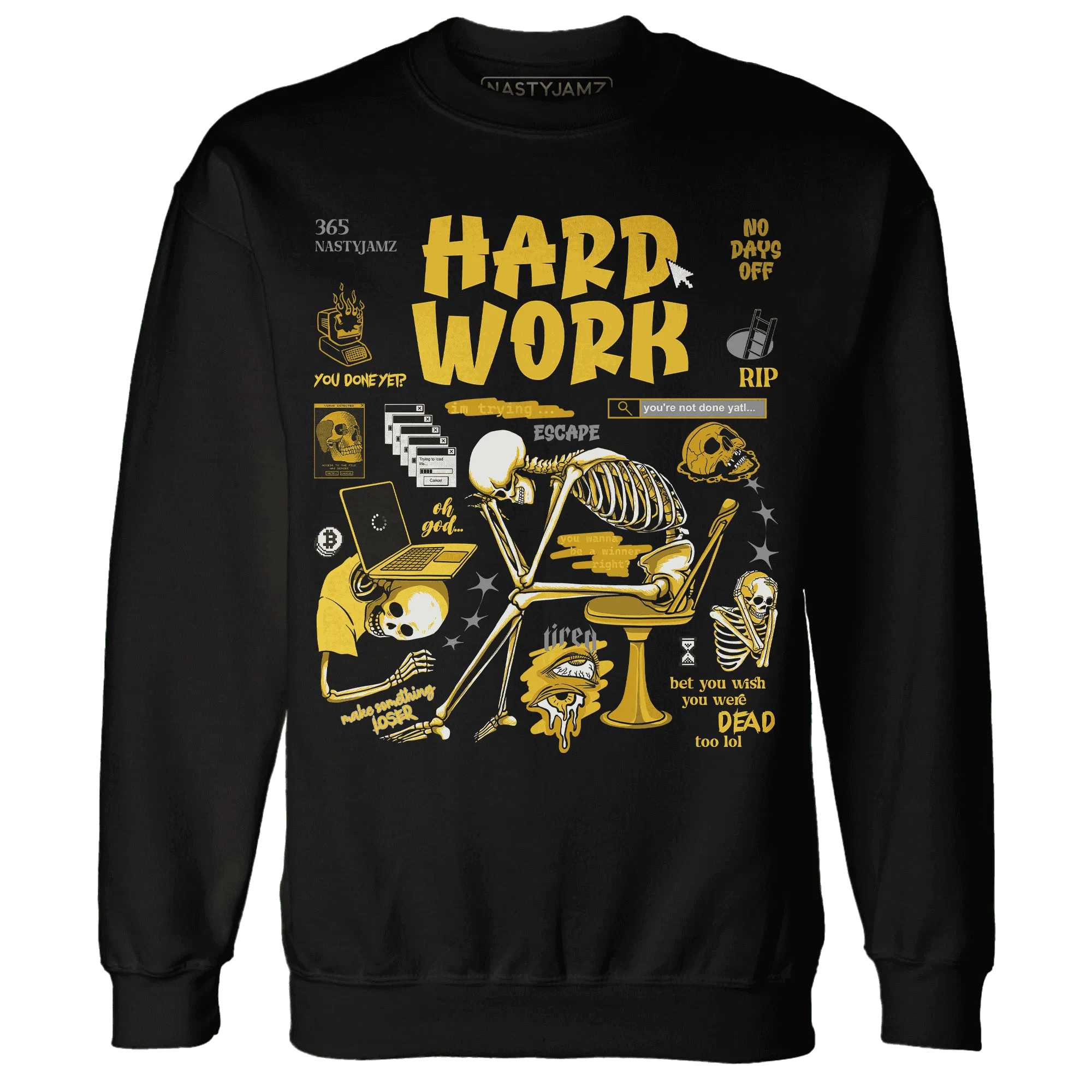 NastyJamz-Yellow-Ochre-6s-Sweatshirt-Match-Hard-Work