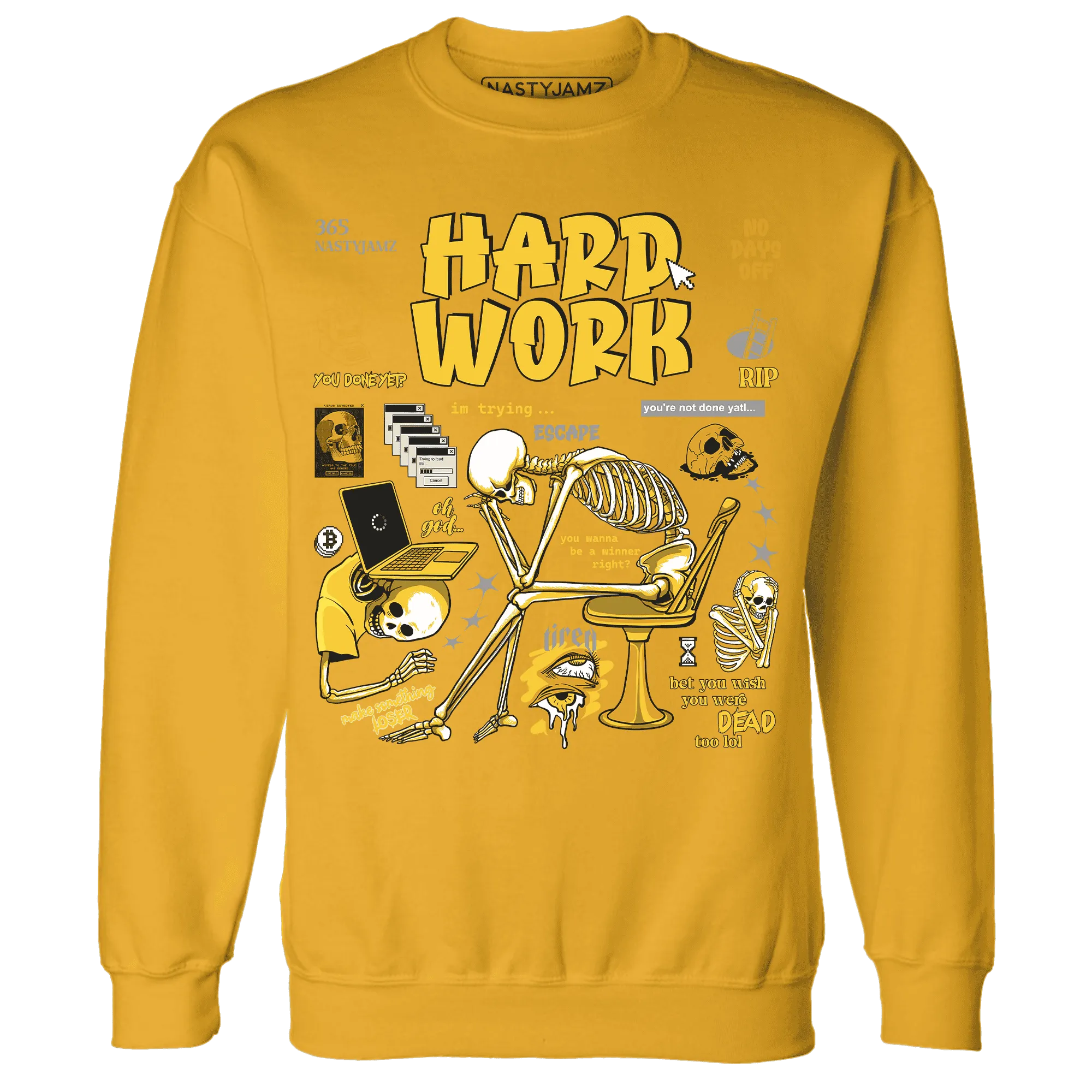 NastyJamz-Yellow-Ochre-6s-Sweatshirt-Match-Hard-Work