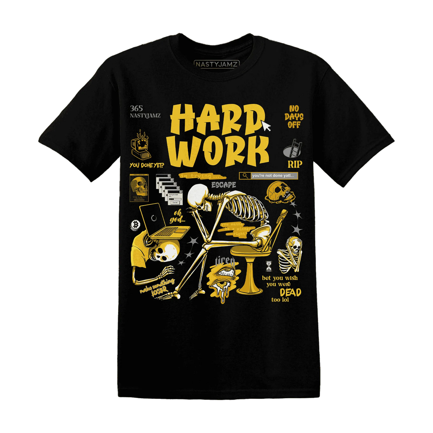 NastyJamz-Yellow-Ochre-6s-T-Shirt-Match-Hard-Work