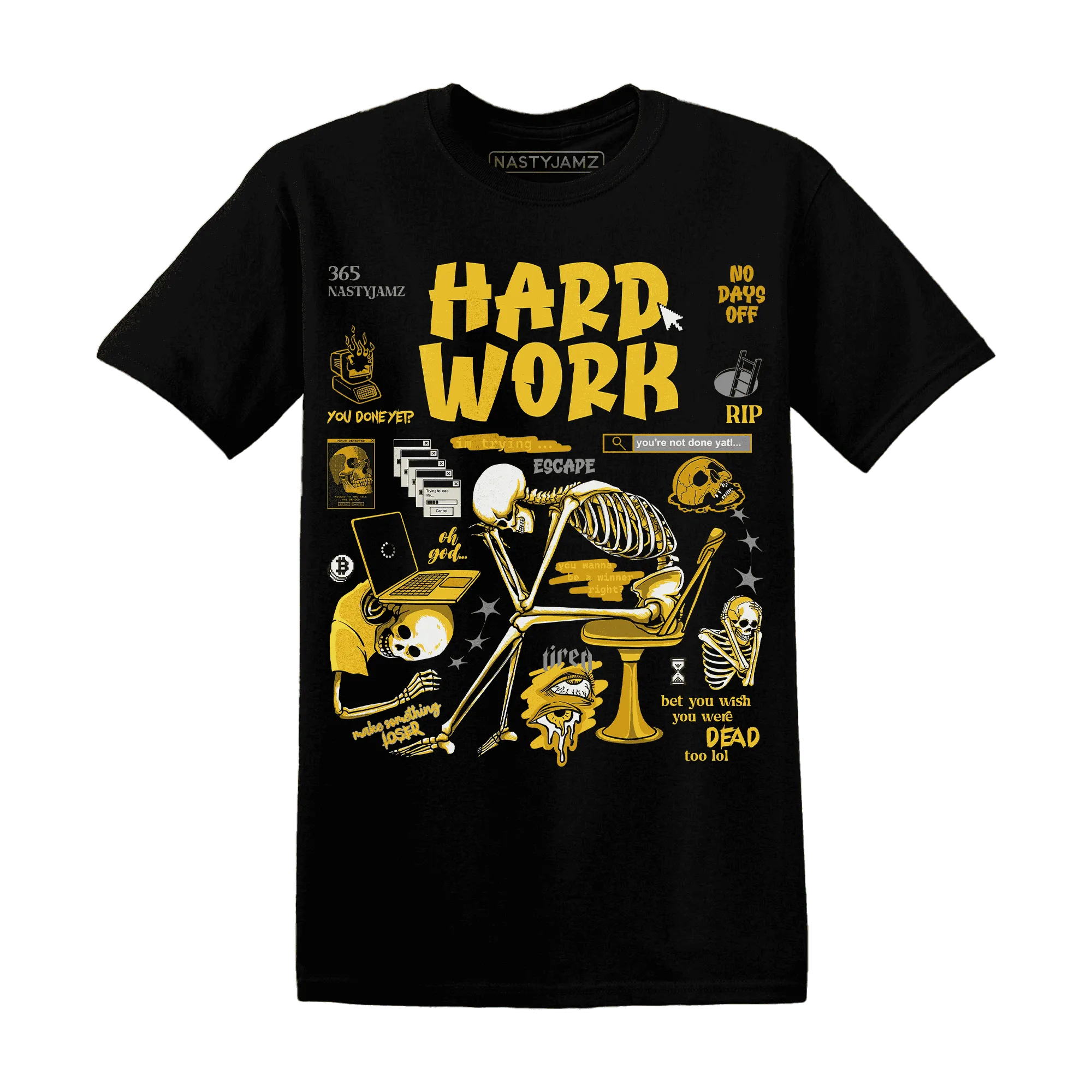 NastyJamz-Yellow-Ochre-6s-T-Shirt-Match-Hard-Work