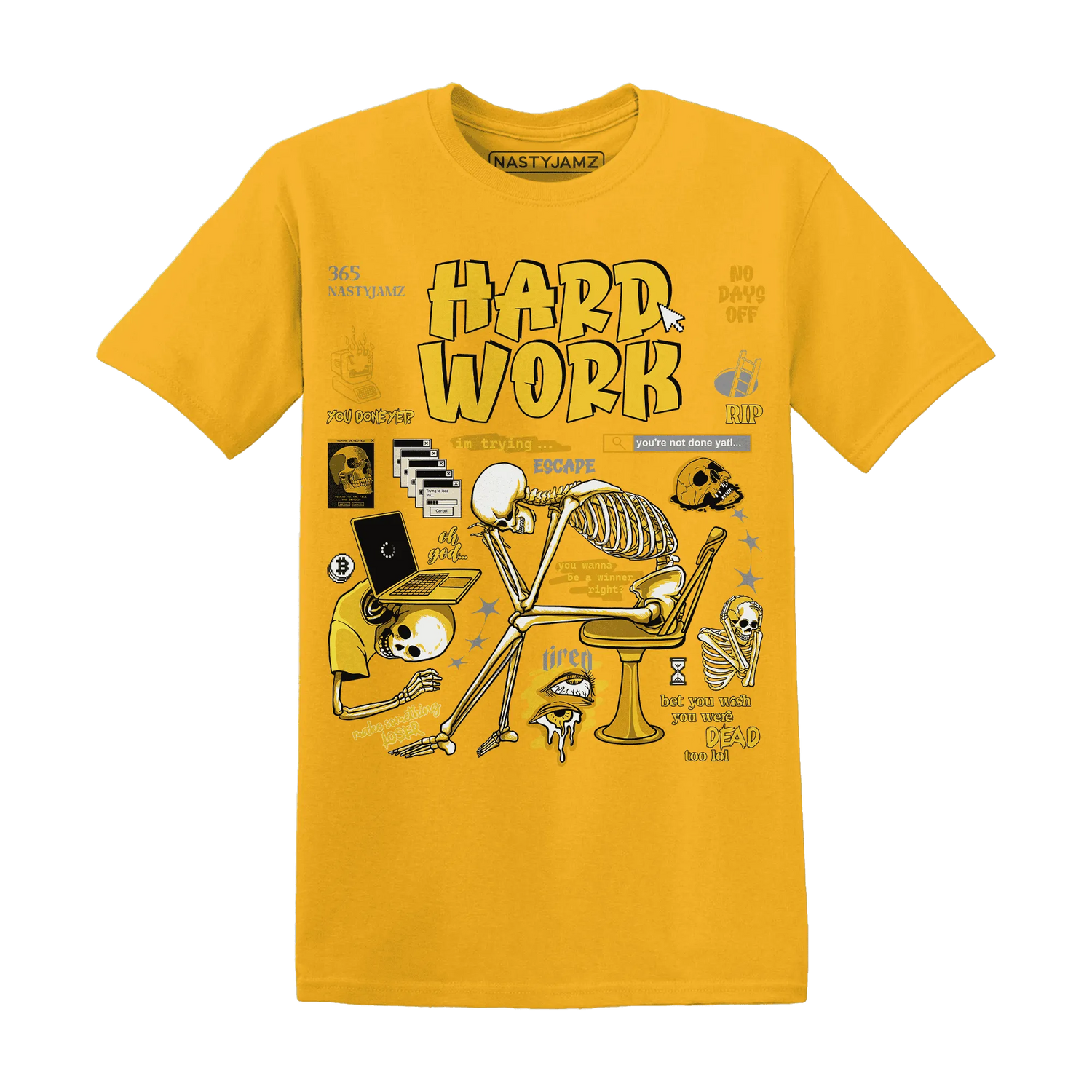 NastyJamz-Yellow-Ochre-6s-T-Shirt-Match-Hard-Work