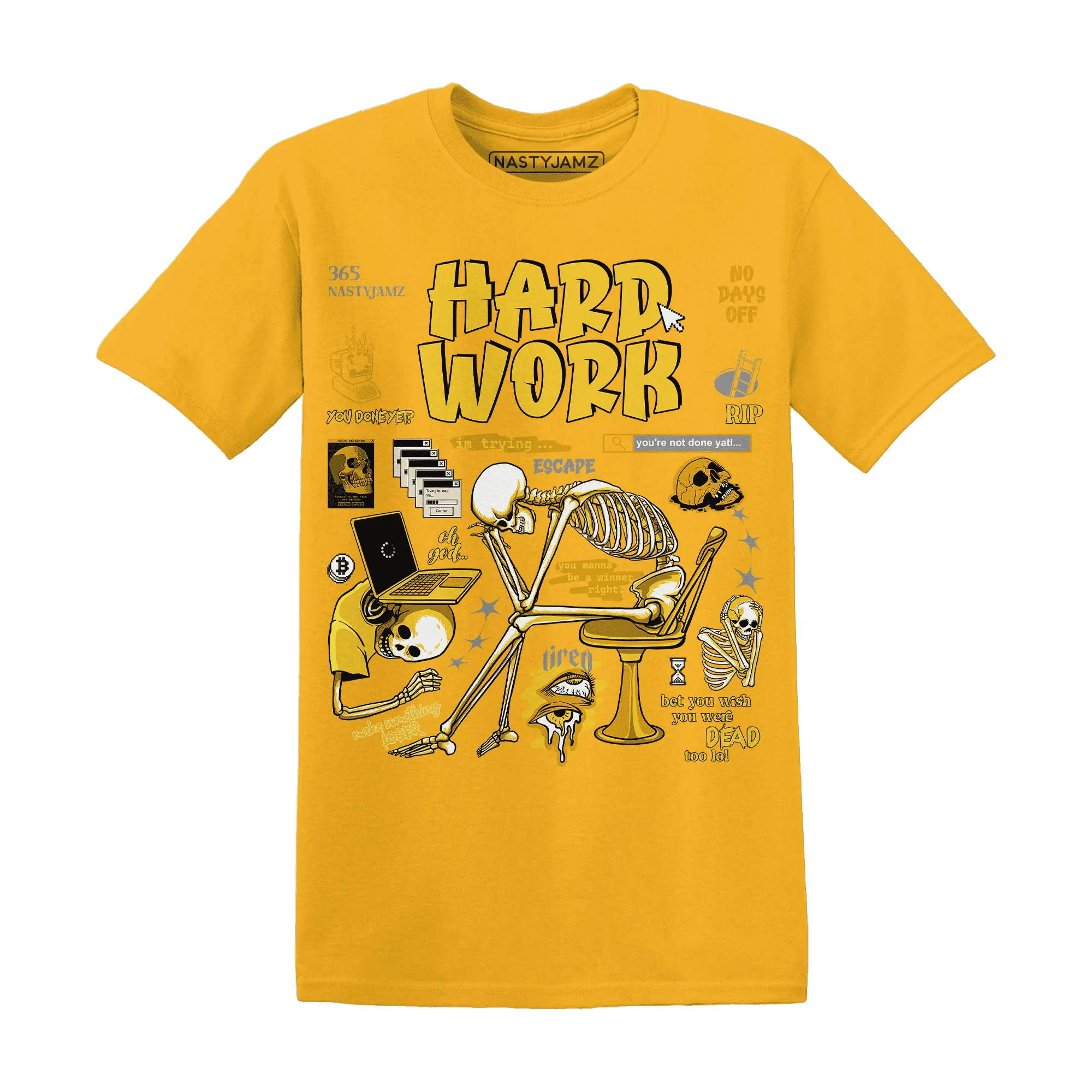 NastyJamz-Yellow-Ochre-6s-T-Shirt-Match-Hard-Work