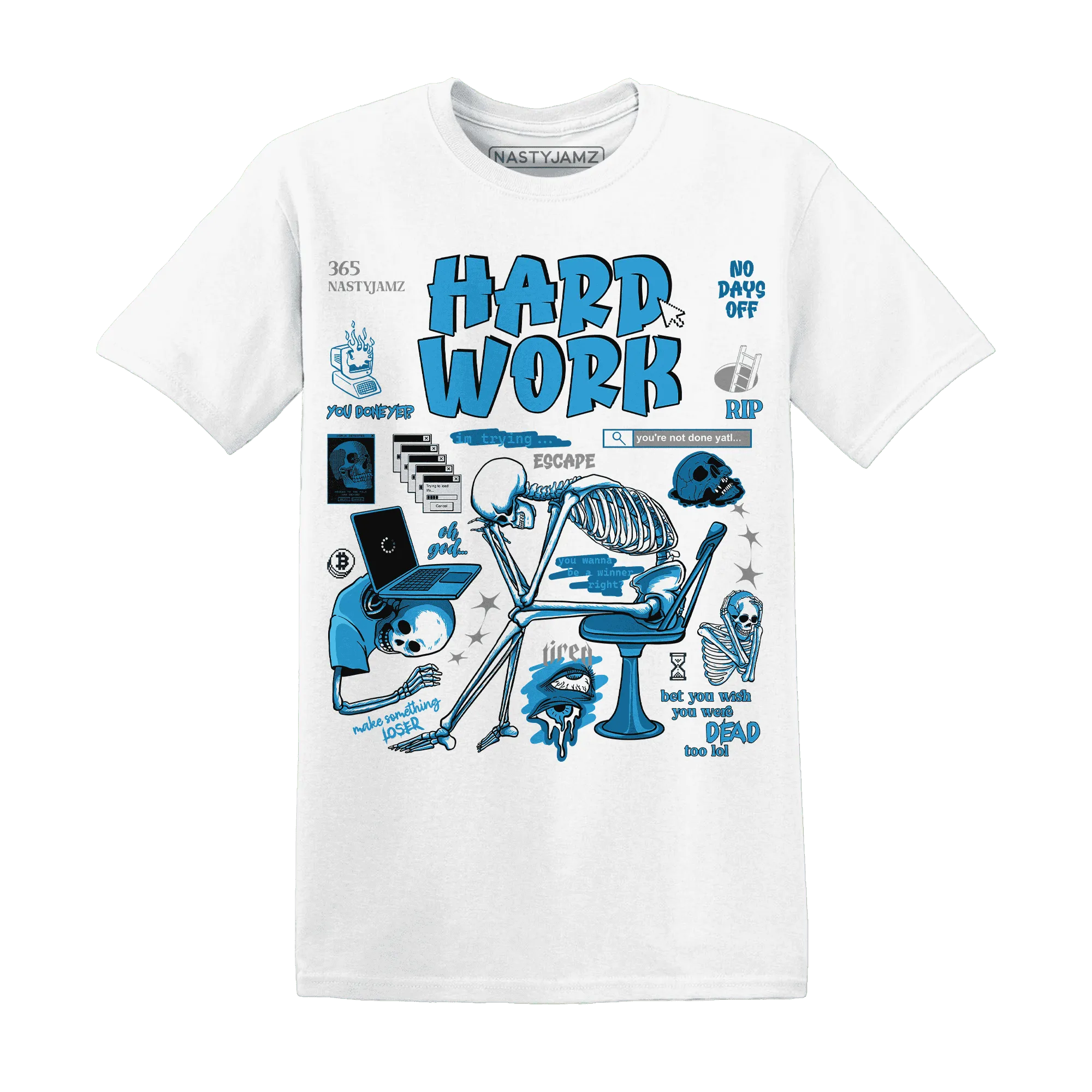 NastyJamz-Powder-Blue-9s-T-Shirt-Match-Hard-Work