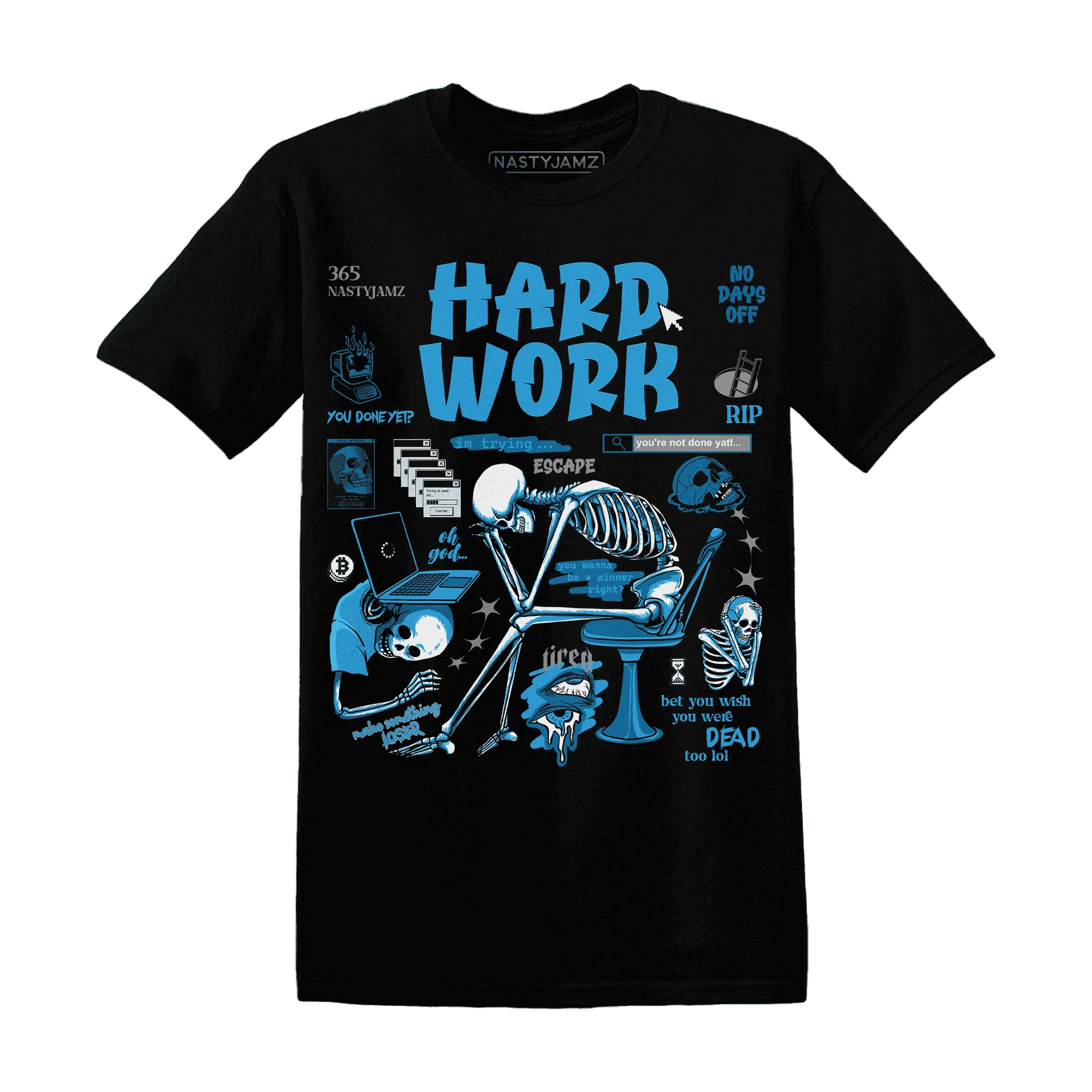 NastyJamz-Powder-Blue-9s-T-Shirt-Match-Hard-Work