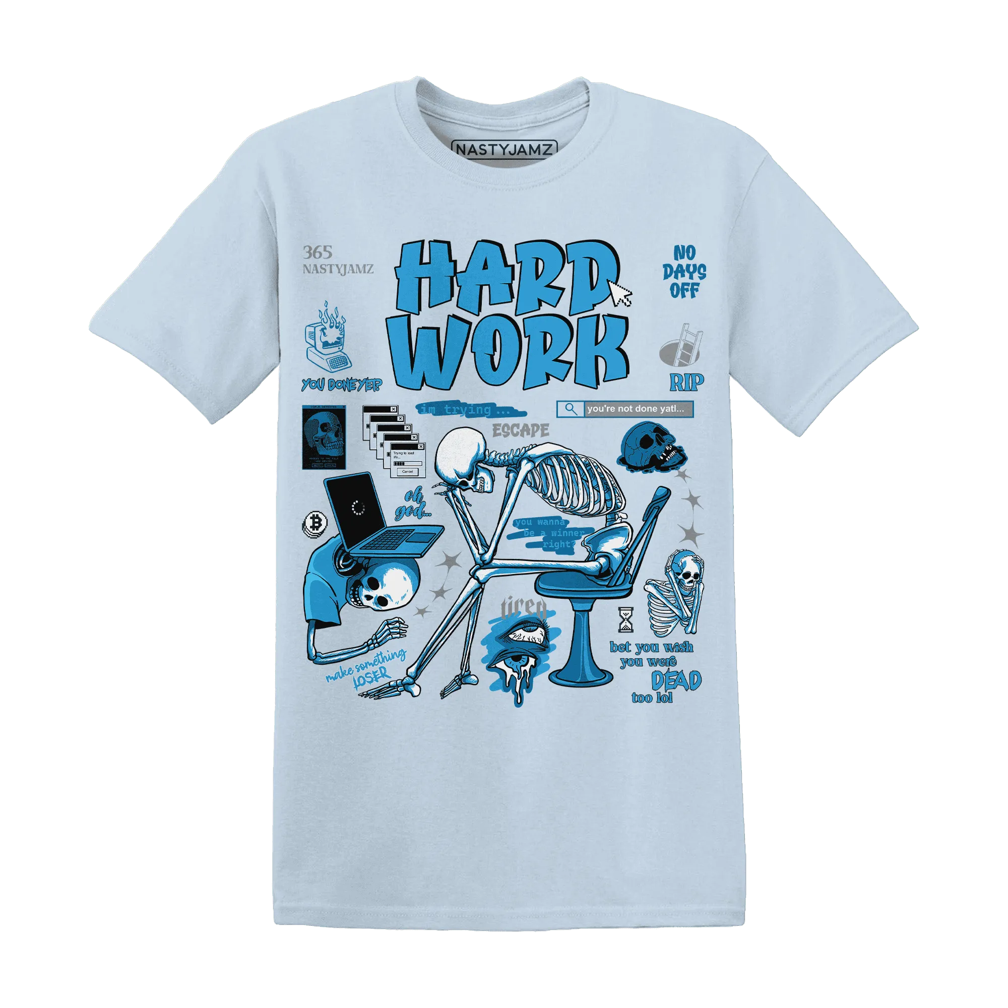 NastyJamz-Powder-Blue-9s-T-Shirt-Match-Hard-Work