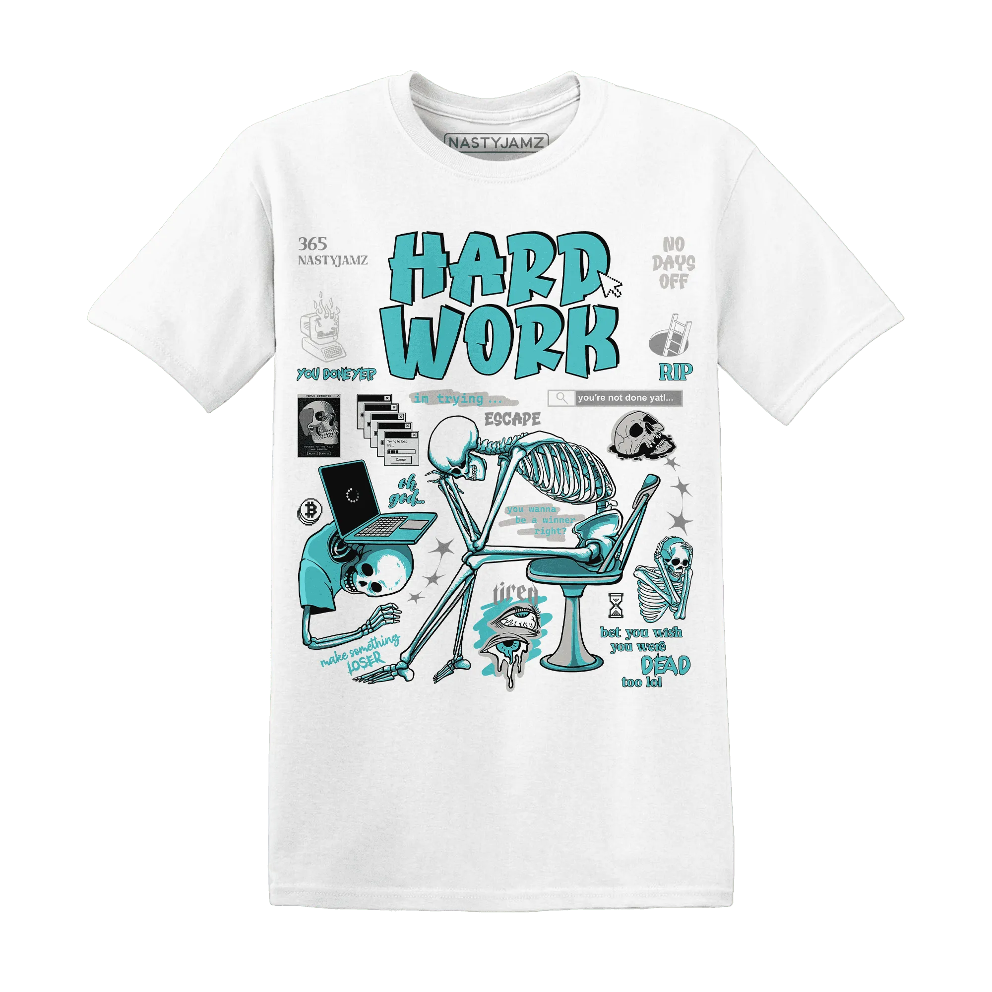 NastyJamz-NBL-Cyan-Burst-9060-T-Shirt-Match-Hard-Work