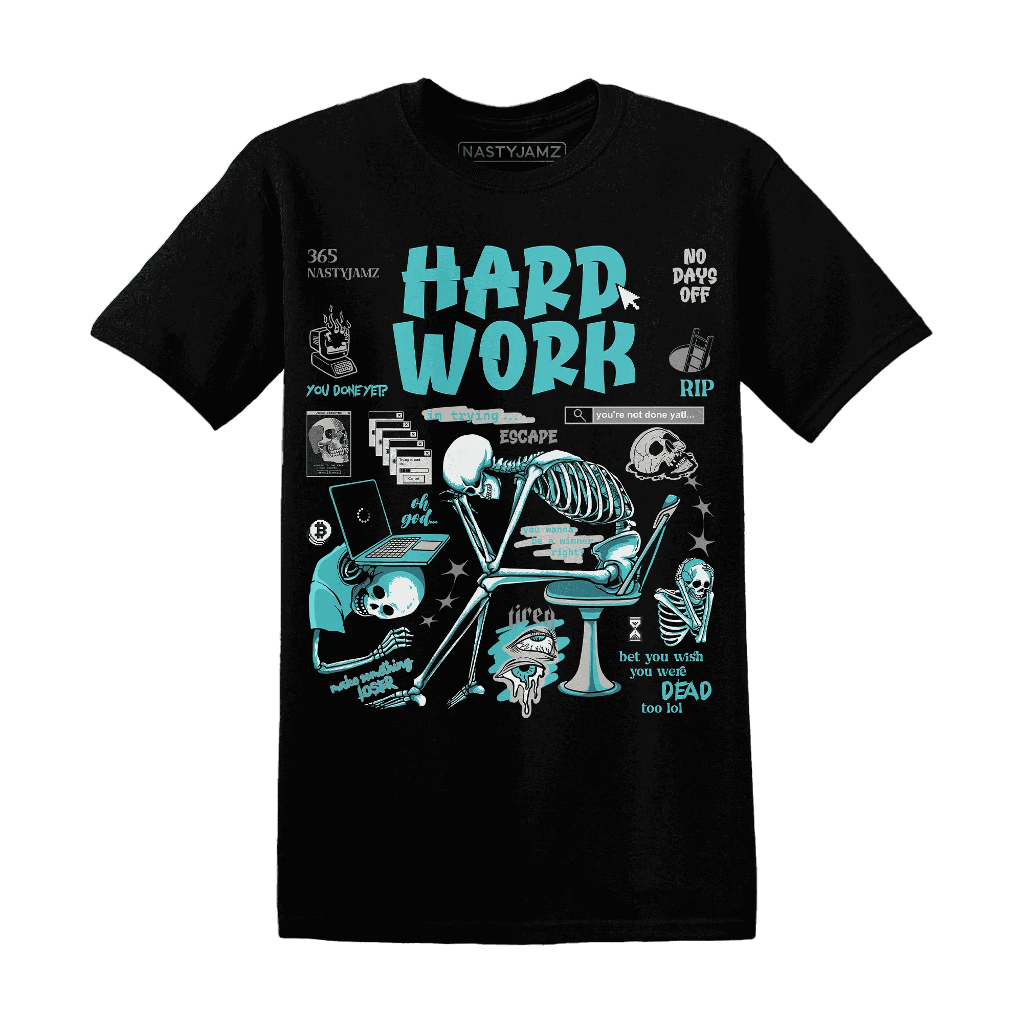 NastyJamz-NBL-Cyan-Burst-9060-T-Shirt-Match-Hard-Work