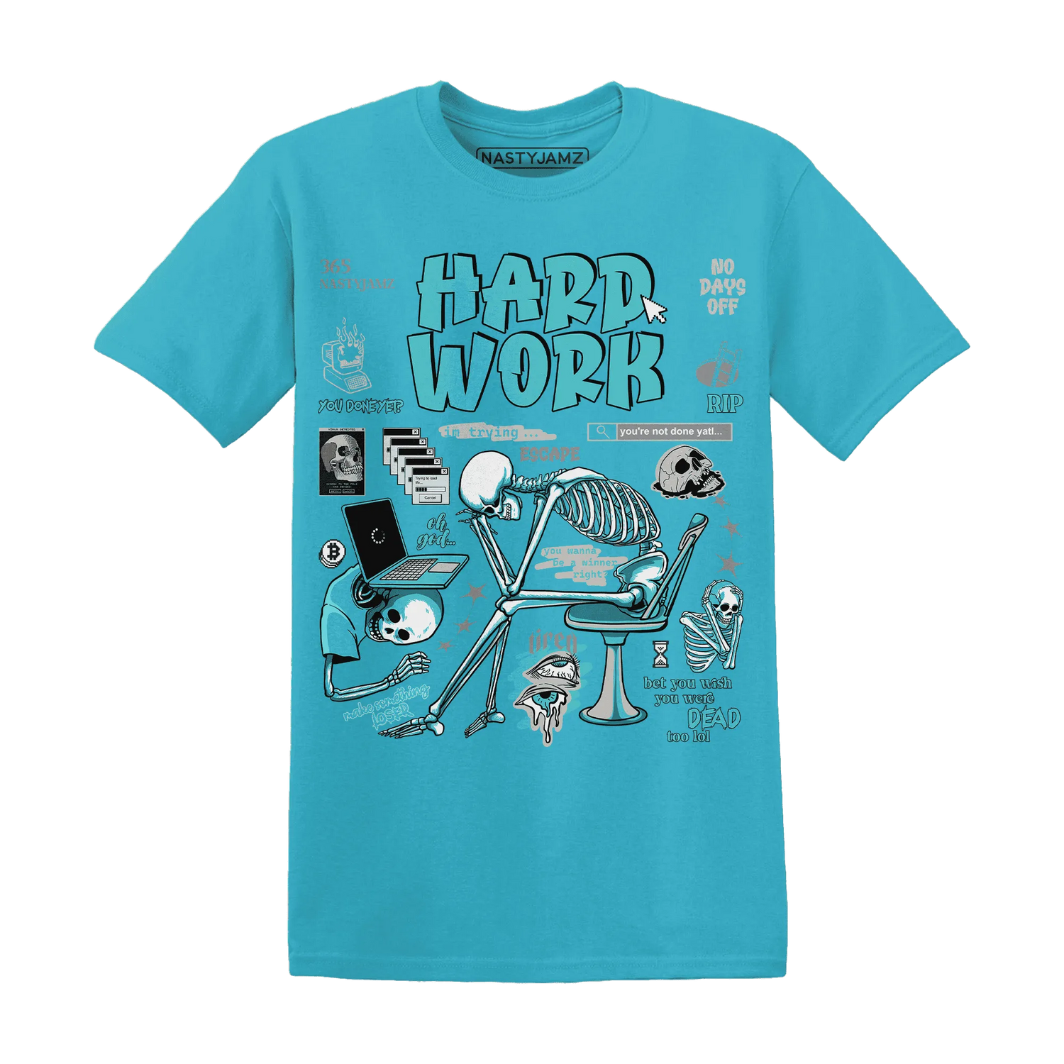 NastyJamz-NBL-Cyan-Burst-9060-T-Shirt-Match-Hard-Work