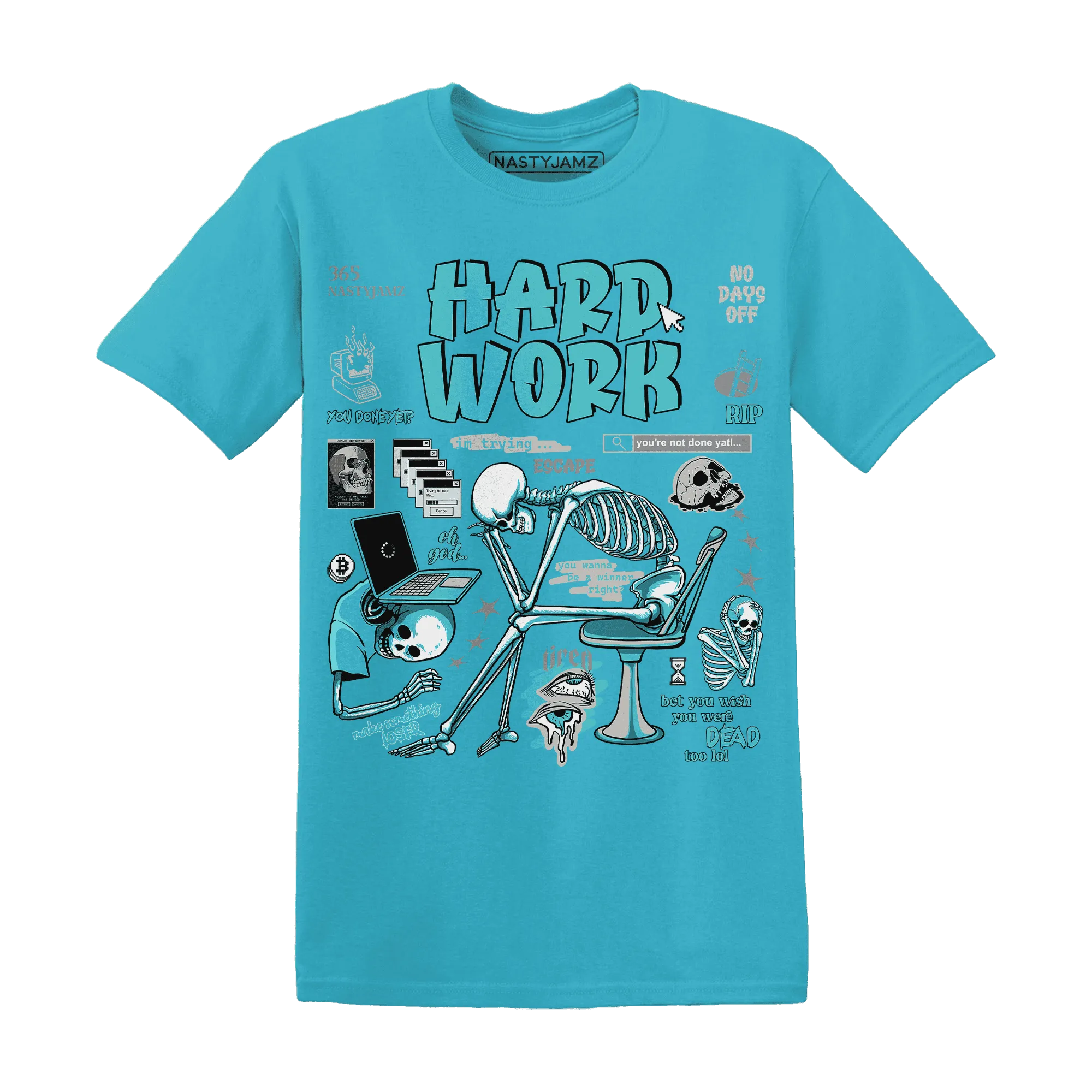 NastyJamz-NBL-Cyan-Burst-9060-T-Shirt-Match-Hard-Work
