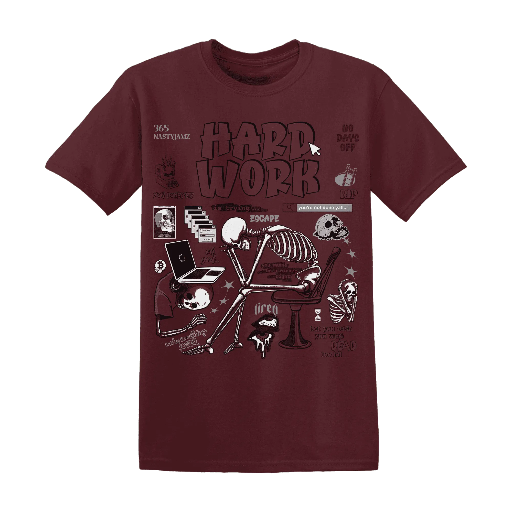 NastyJamz-VaporMax-Night-Maron-Burgundy-T-Shirt-Match-Hard-Work