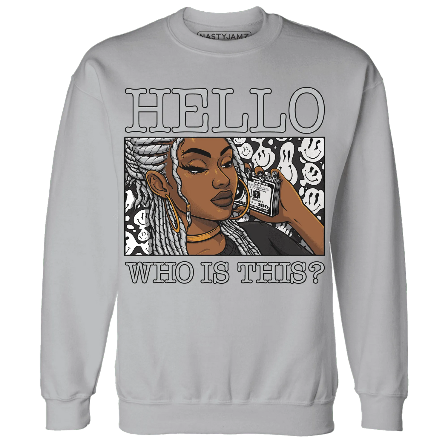 NastyJamz-Wolf-Grey-12s-Sweatshirt-Match-Hello-Girl