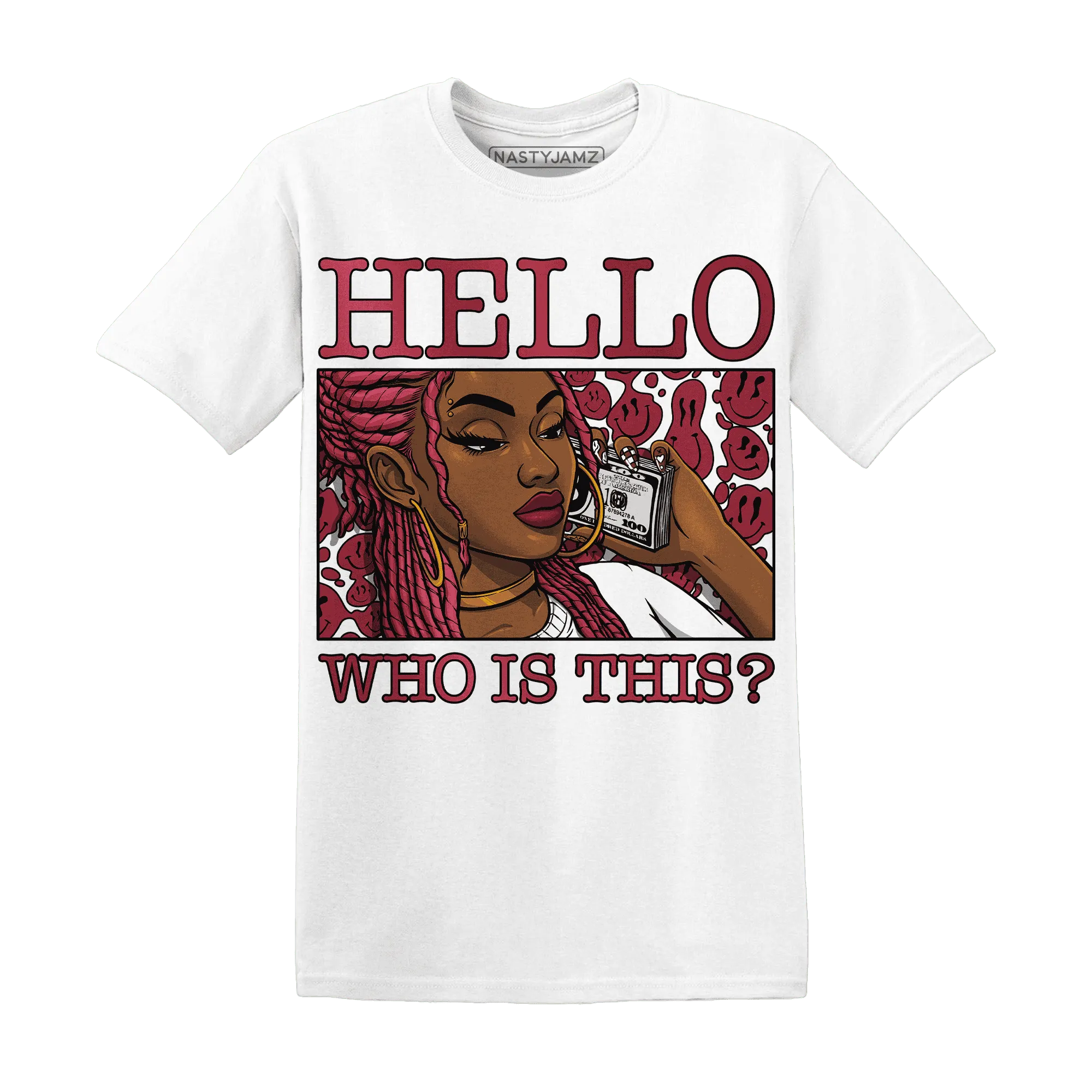 High-87-Metallic-Burgundy-1s-T-Shirt-Match-Hello-Girl