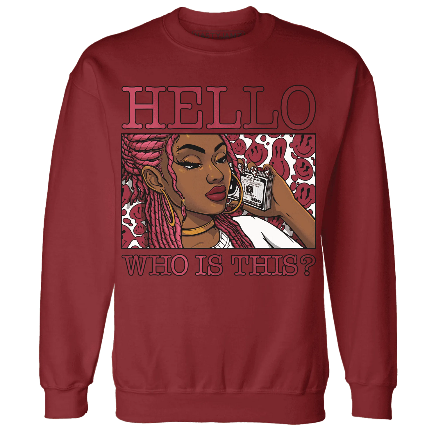 High-87-Metallic-Burgundy-1s-Sweatshirt-Match-Hello-Girl