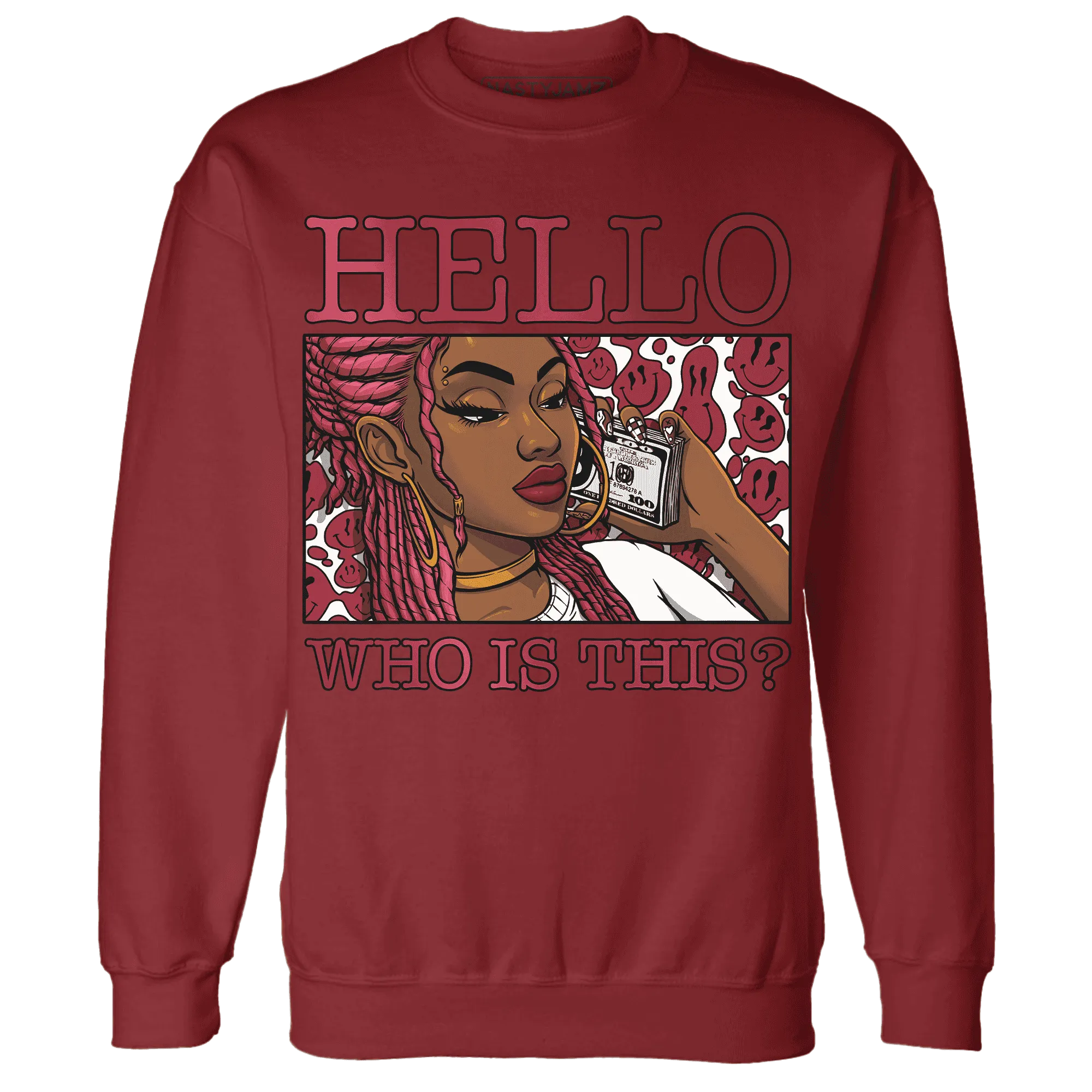 High-87-Metallic-Burgundy-1s-Sweatshirt-Match-Hello-Girl