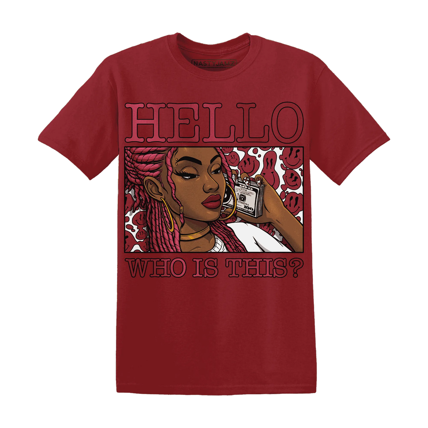 High-87-Metallic-Burgundy-1s-T-Shirt-Match-Hello-Girl