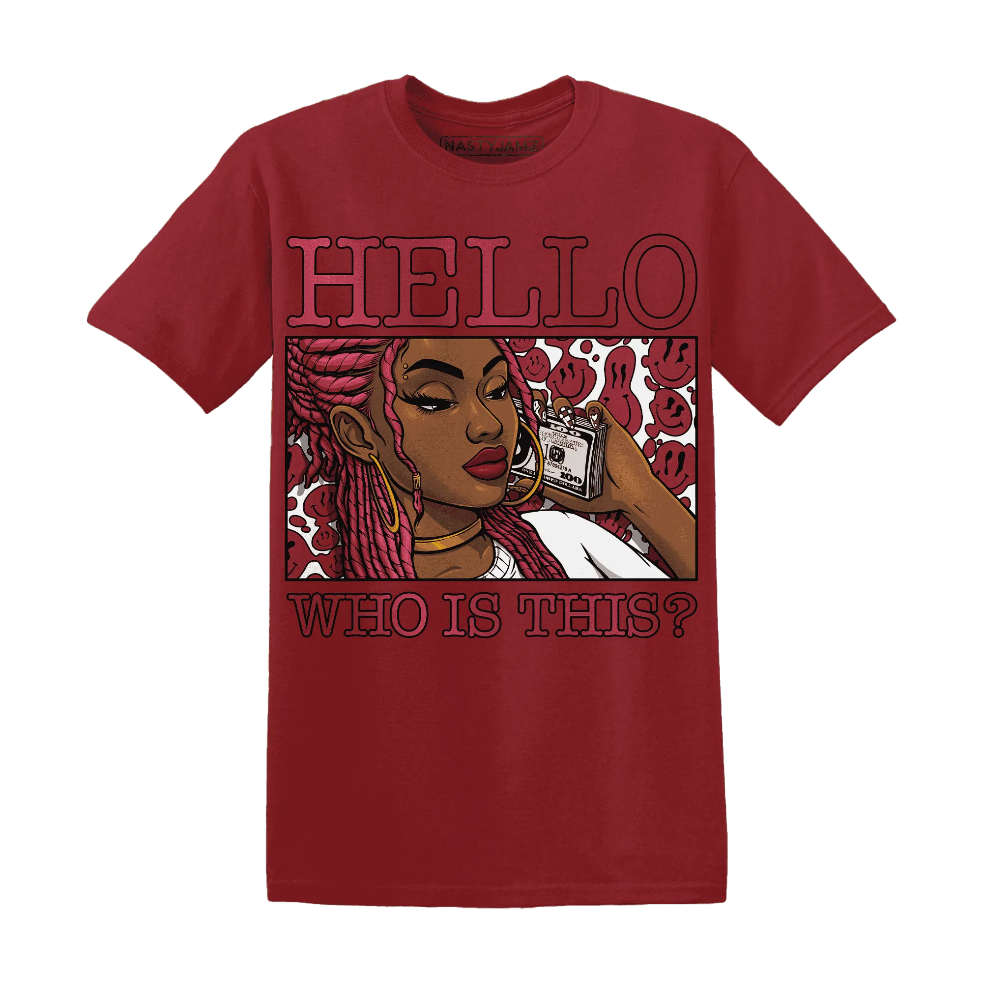 High-87-Metallic-Burgundy-1s-T-Shirt-Match-Hello-Girl