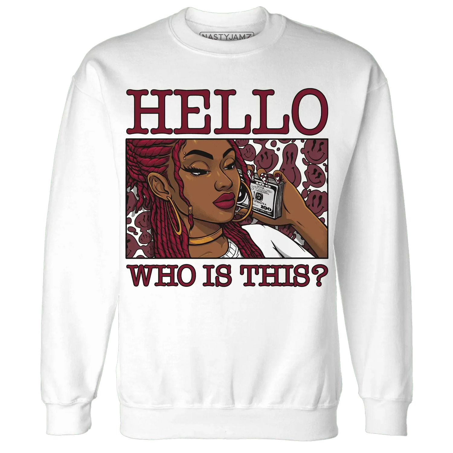 High-White-Team-Red-1s-Sweatshirt-Match-Hello-Girl