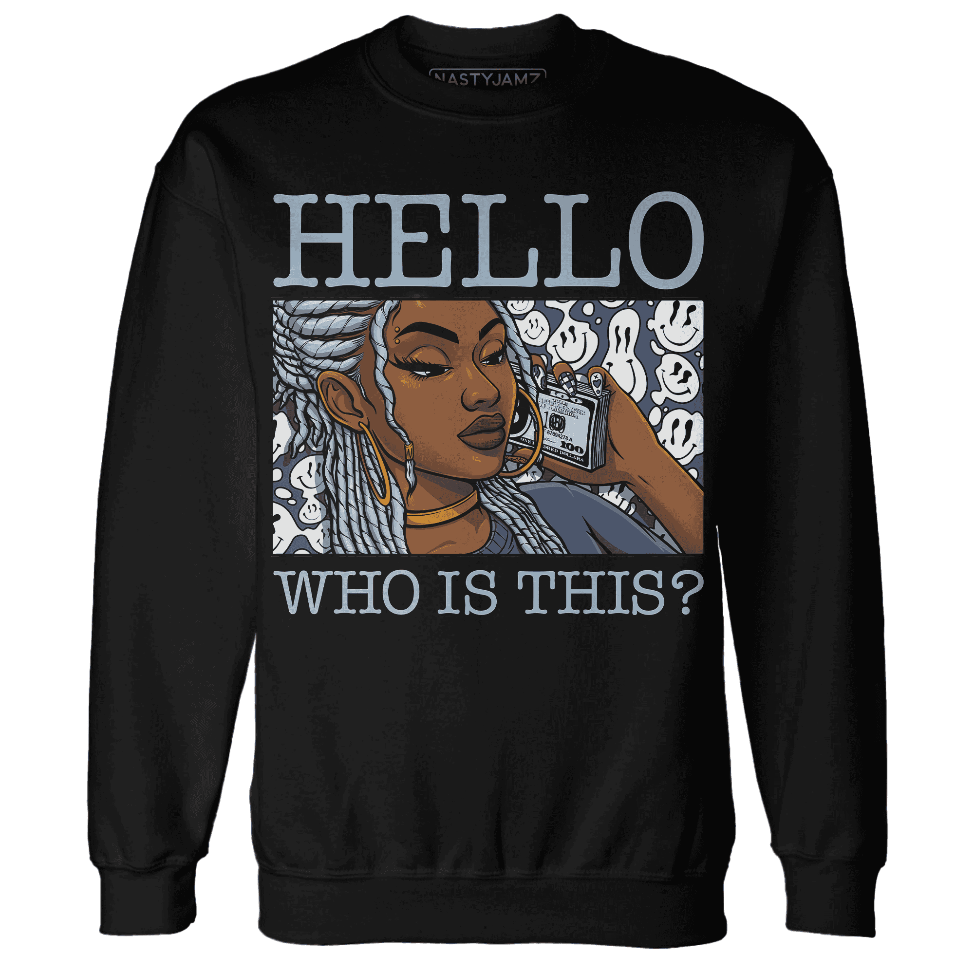 Mid-Diffused-Blue-Grey-1s-Sweatshirt-Match-Hello-Girl