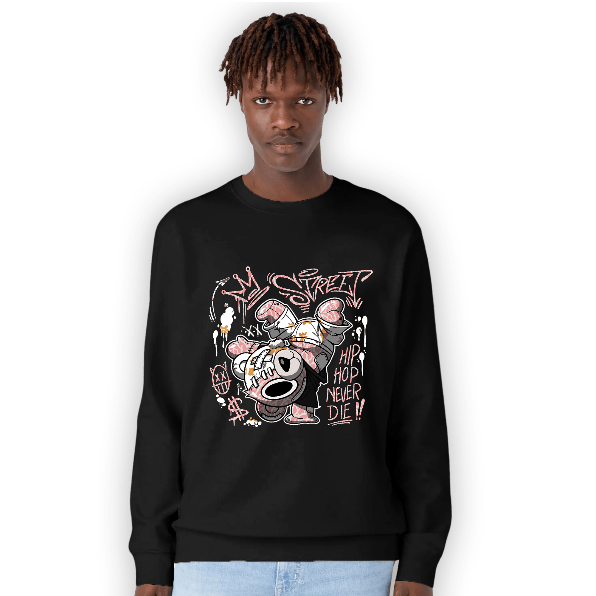 Red Stardust 3s Sweatshirt Match Hiphop Ber - NastyJamz