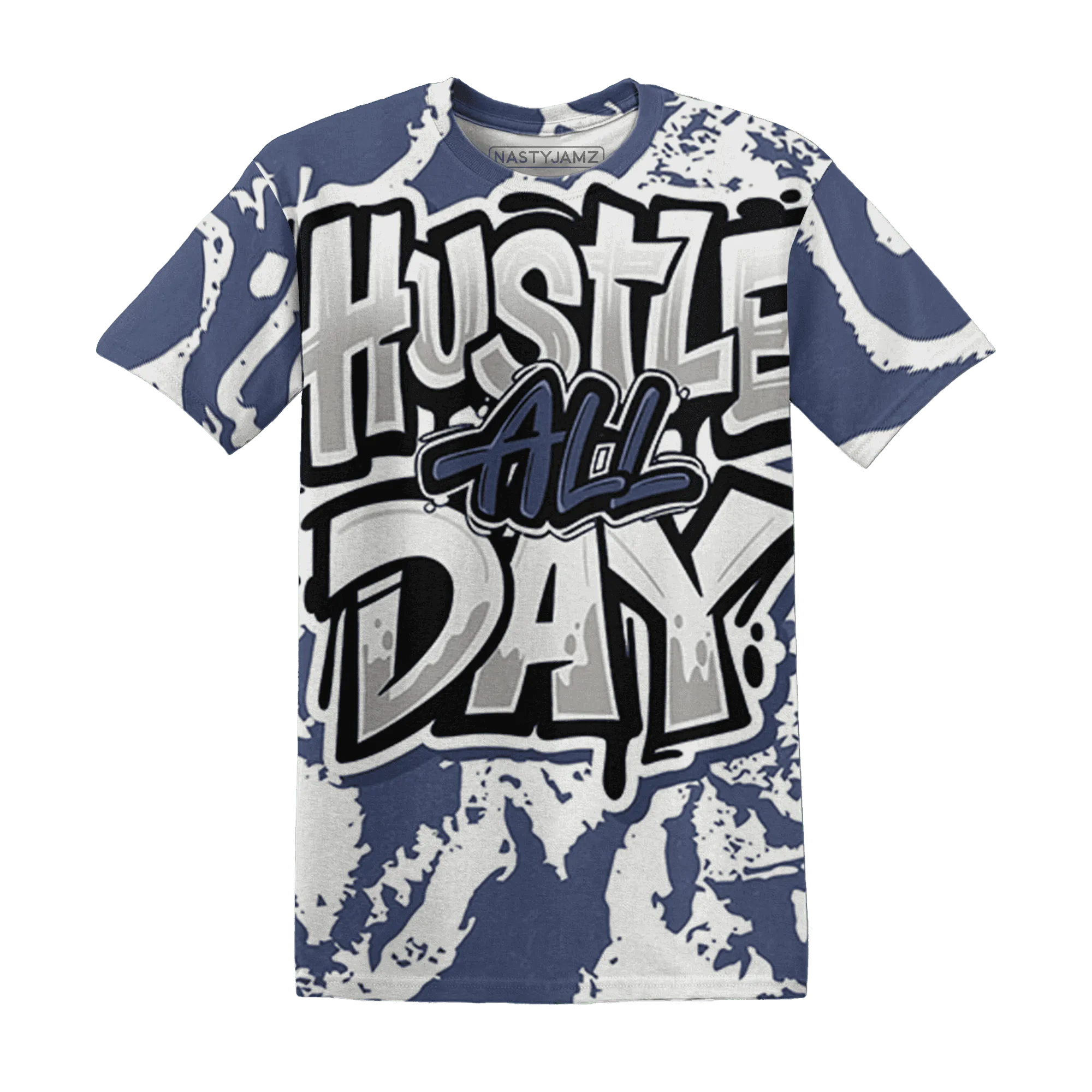 Low-Diffused-Blue-11s-T-Shirt-Match-Hustle-All-Day-3D