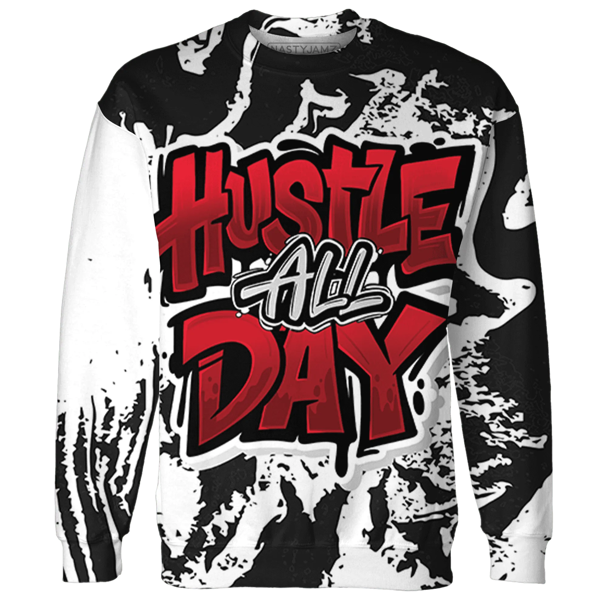 Retro-Red-Taxi-12s-Sweatshirt-Match-Hustle-All-Day-3D