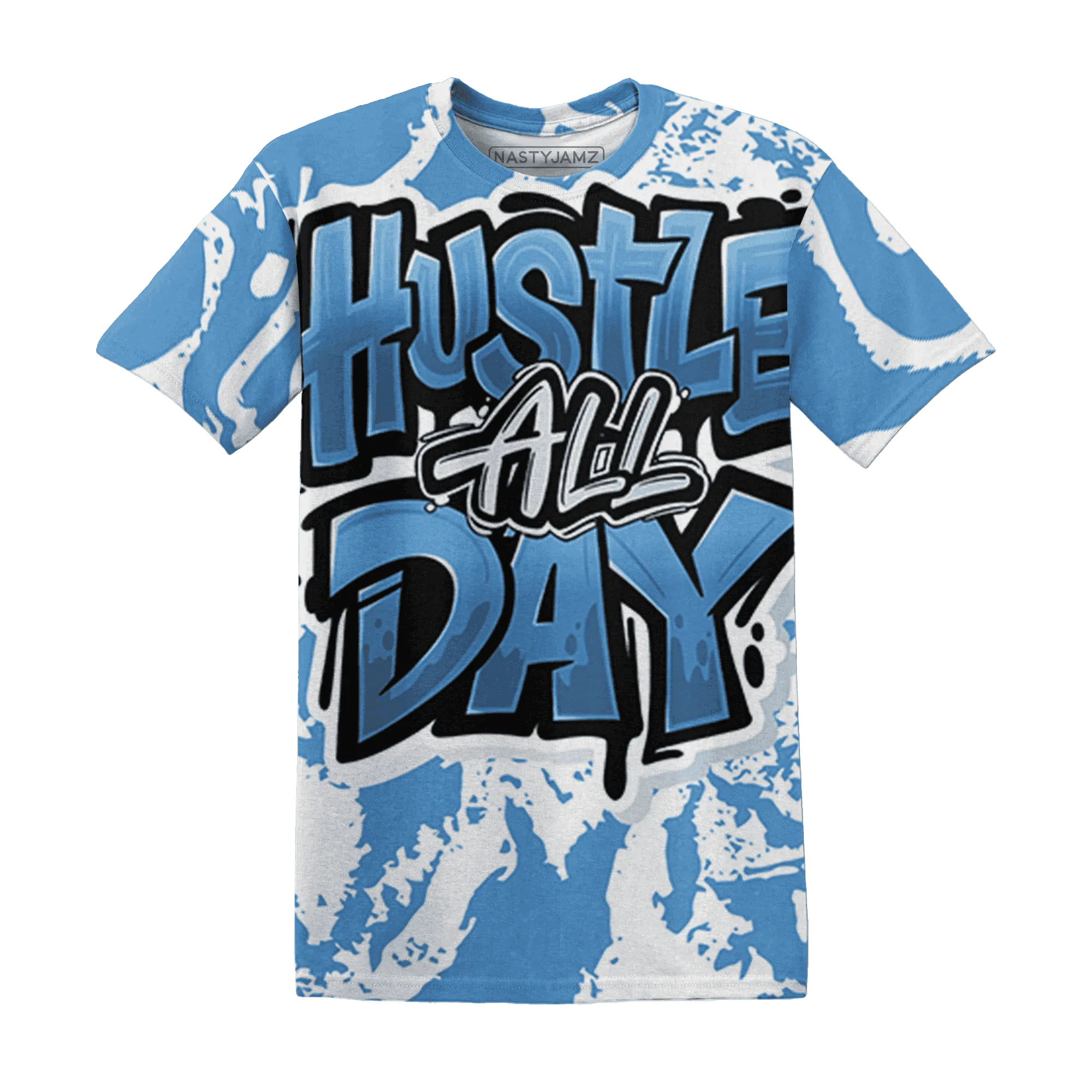 Carolina-Blue-Univercitii-17s-T-Shirt-Match-Hustle-All-Day-3D