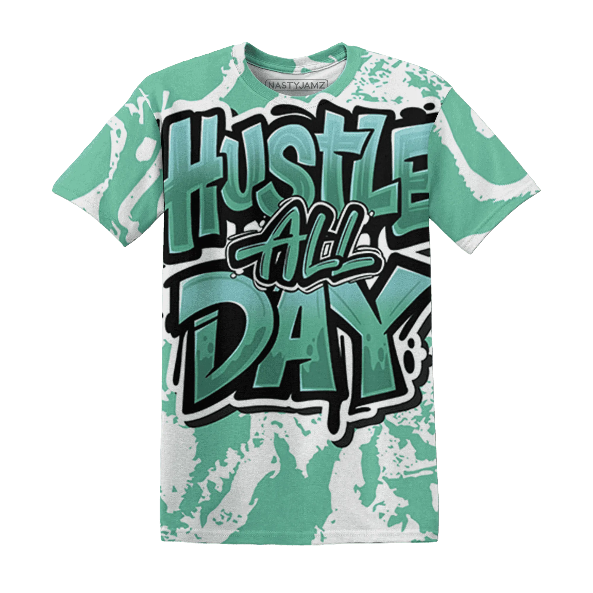 High-OG-Green-Glow-1s-T-Shirt-Match-Hustle-All-Day-3D
