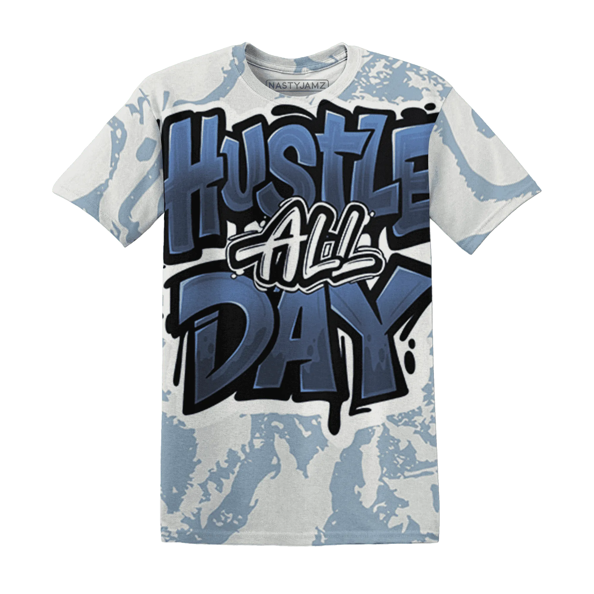 Mid-Diffused-Blue-Grey-1s-T-Shirt-Match-Hustle-All-Day-3D