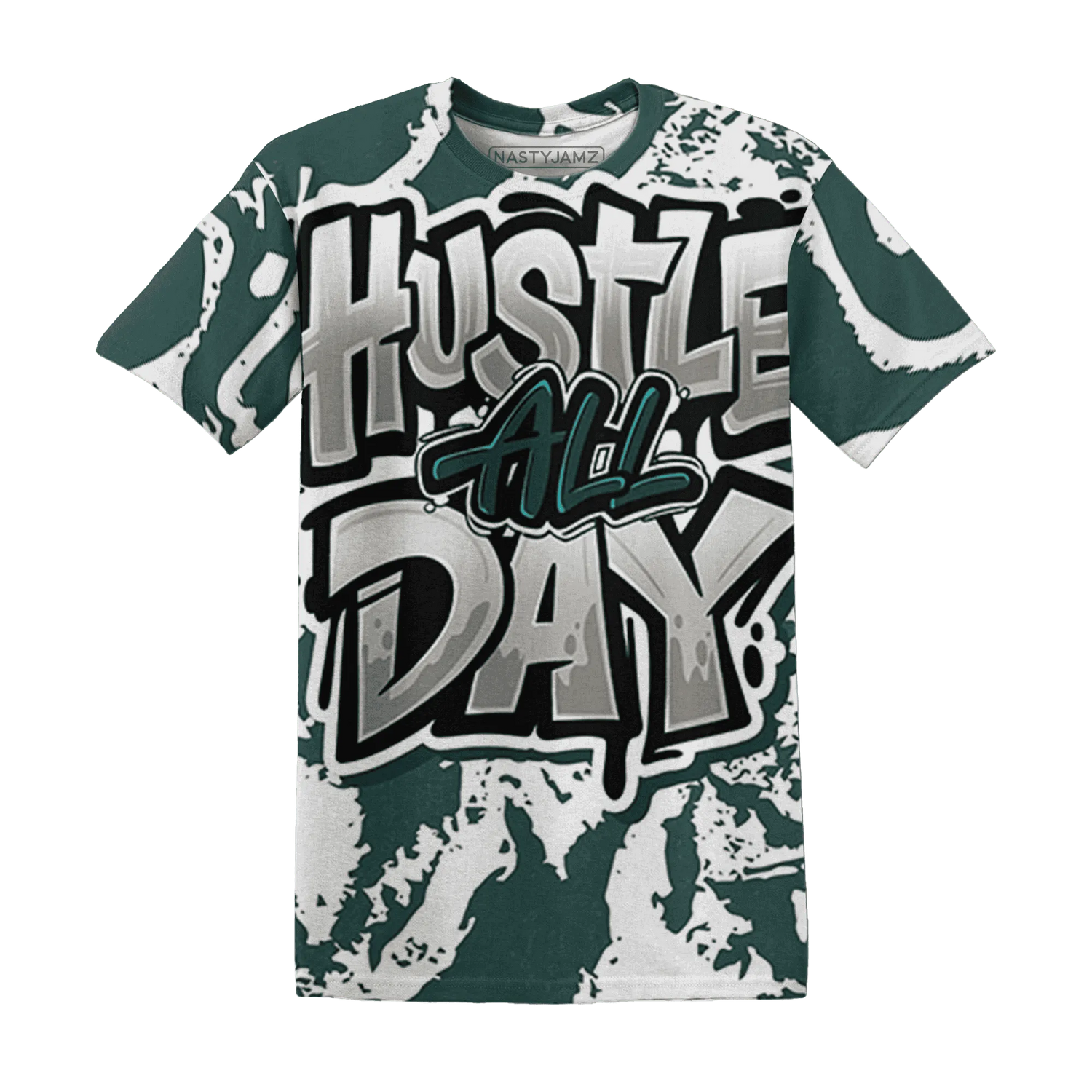Oxidized-Green-4s-T-Shirt-Match-Hustle-All-Day-3D