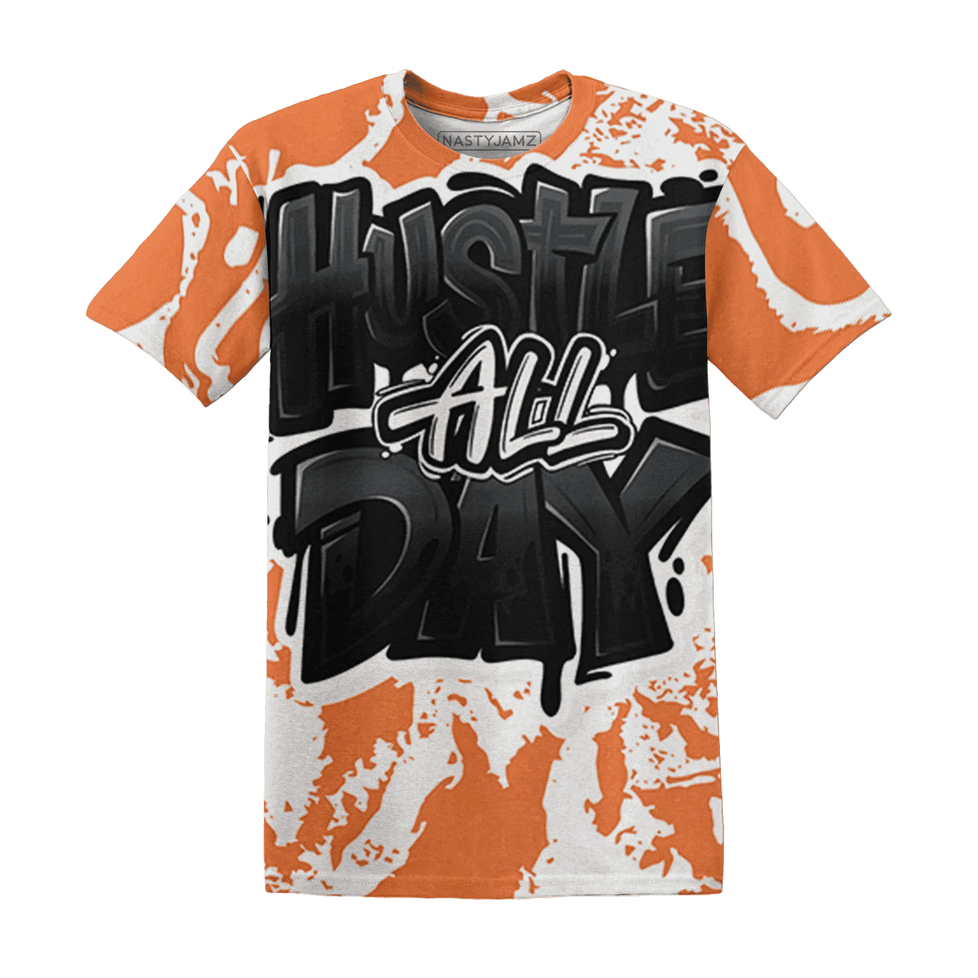 AM-TW-White-Orange-T-Shirt-Match-Hustle-All-Day-3D