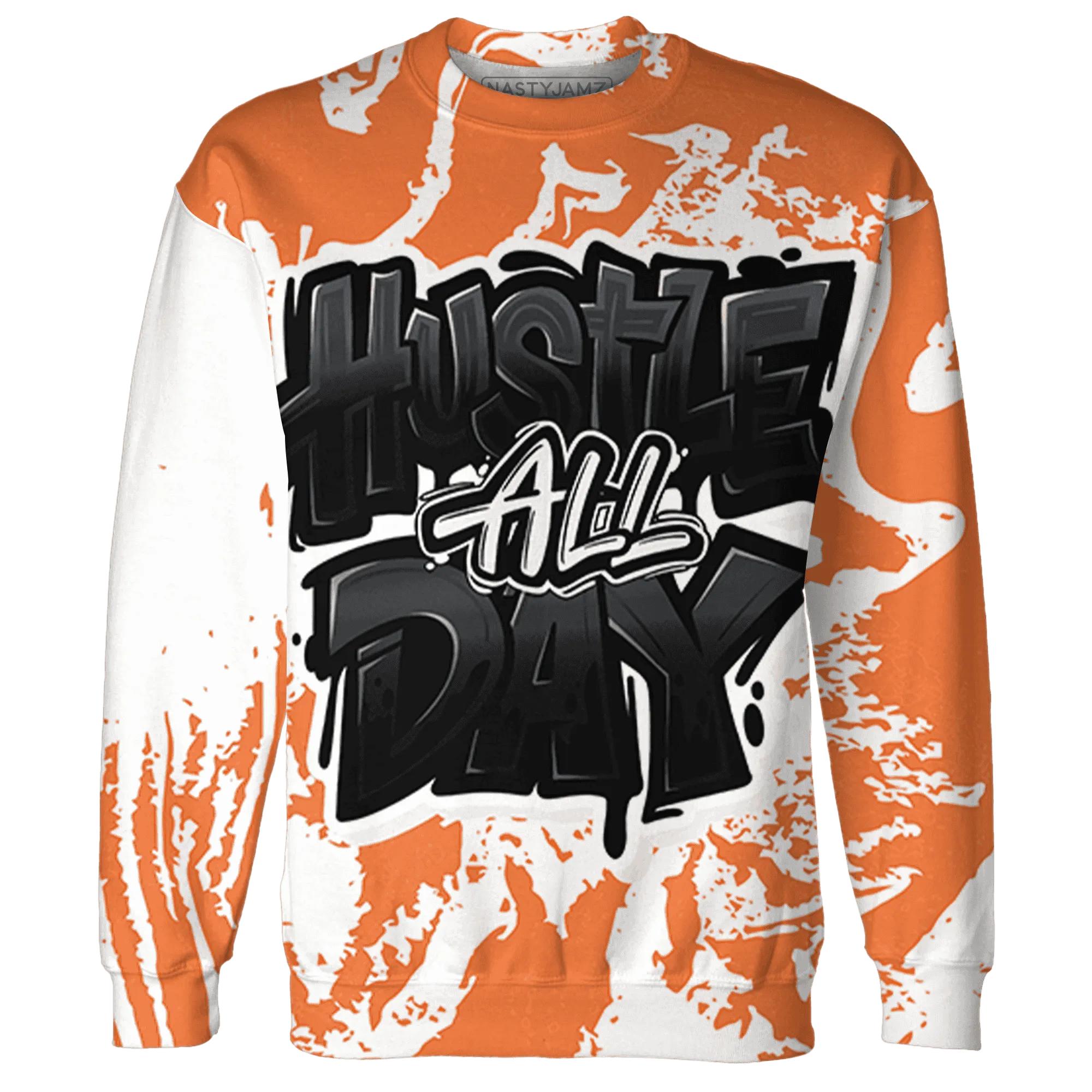 AM-TW-White-Orange-Sweatshirt-Match-Hustle-All-Day-3D