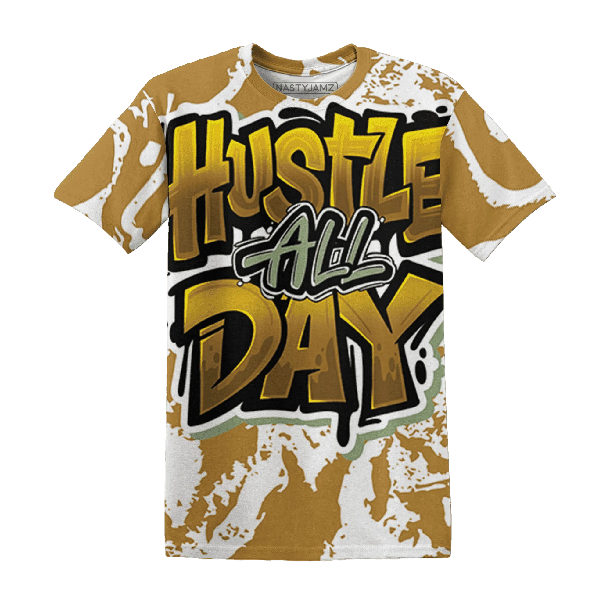 Wheat-13s-T-Shirt-Match-Hustle-All-Day-3D